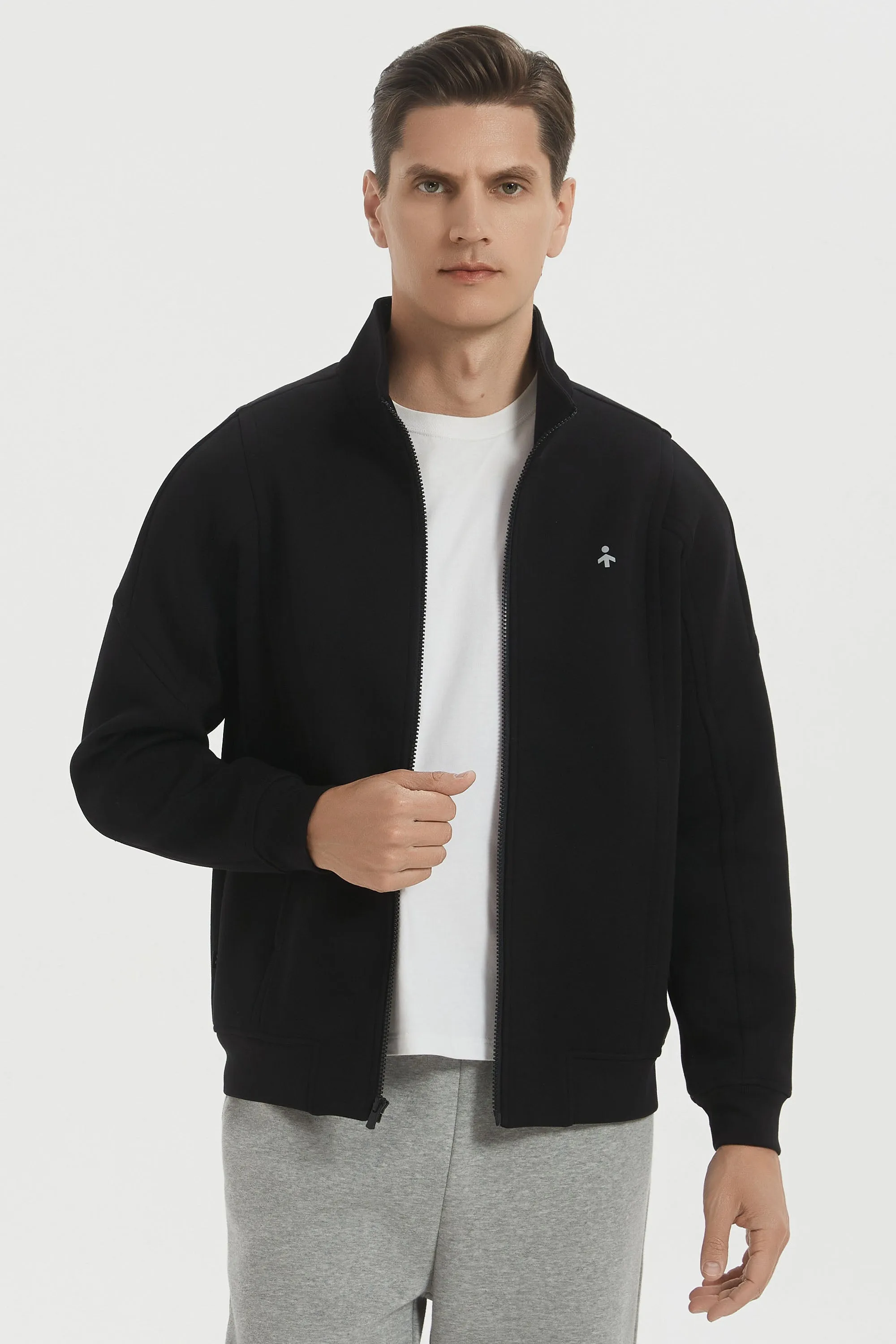 Windproof Technology Full Zip Up Sweatshirt Long Sleeve Casual Jacket