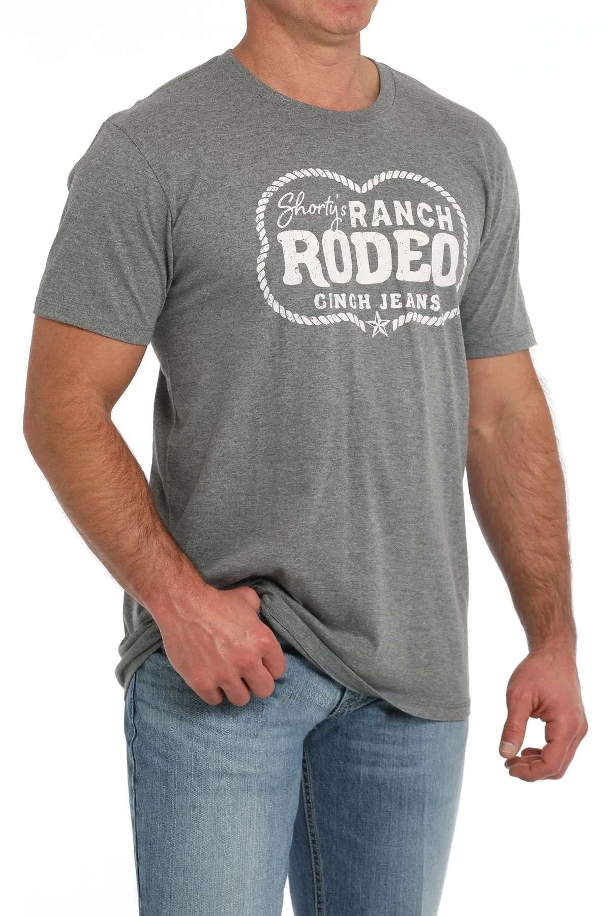 Cinch Men's "Shorty's Ranch Rodeo" Graphic T-Shirt in Gray MinimalistStitching