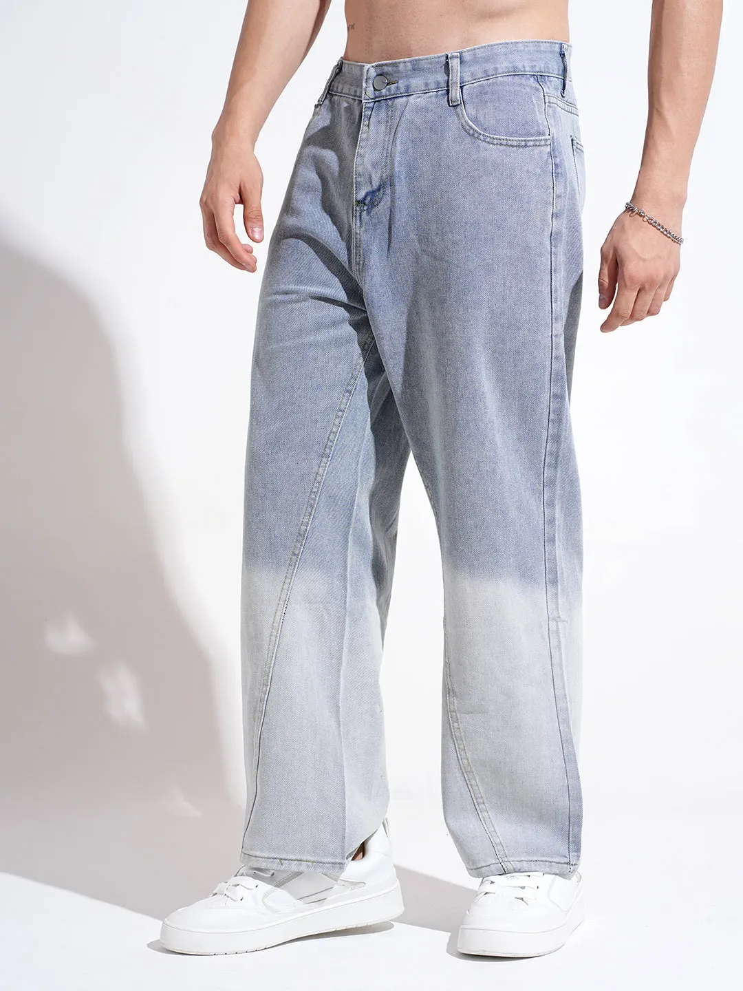 Men's Blue Straight Fit Jeans Loose Outdoor Adventure Work Meeting Universal Style