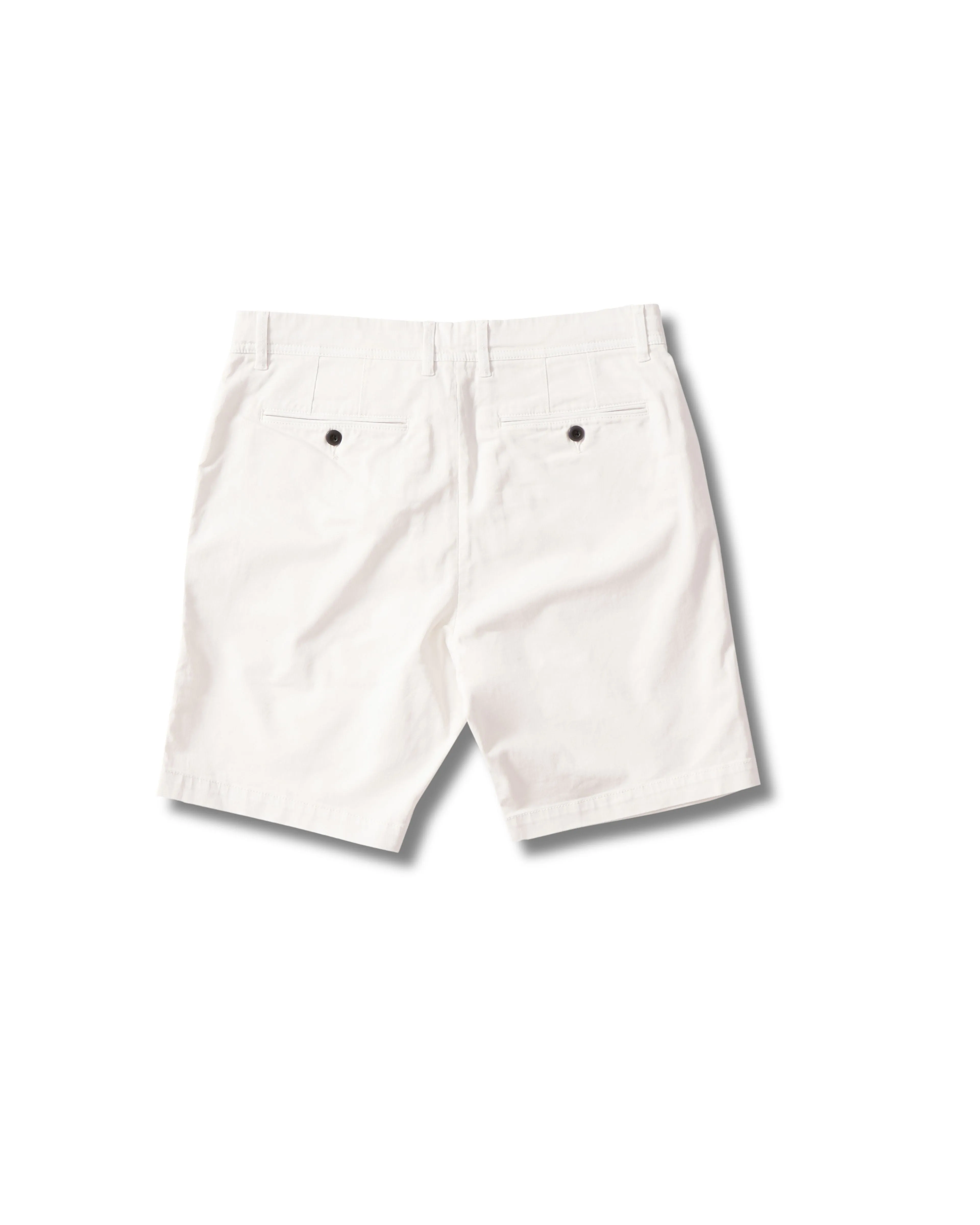 Adaptive Temperature Control Tear Resistant Fabric Precision Stretch Chino Shorts 8" - White