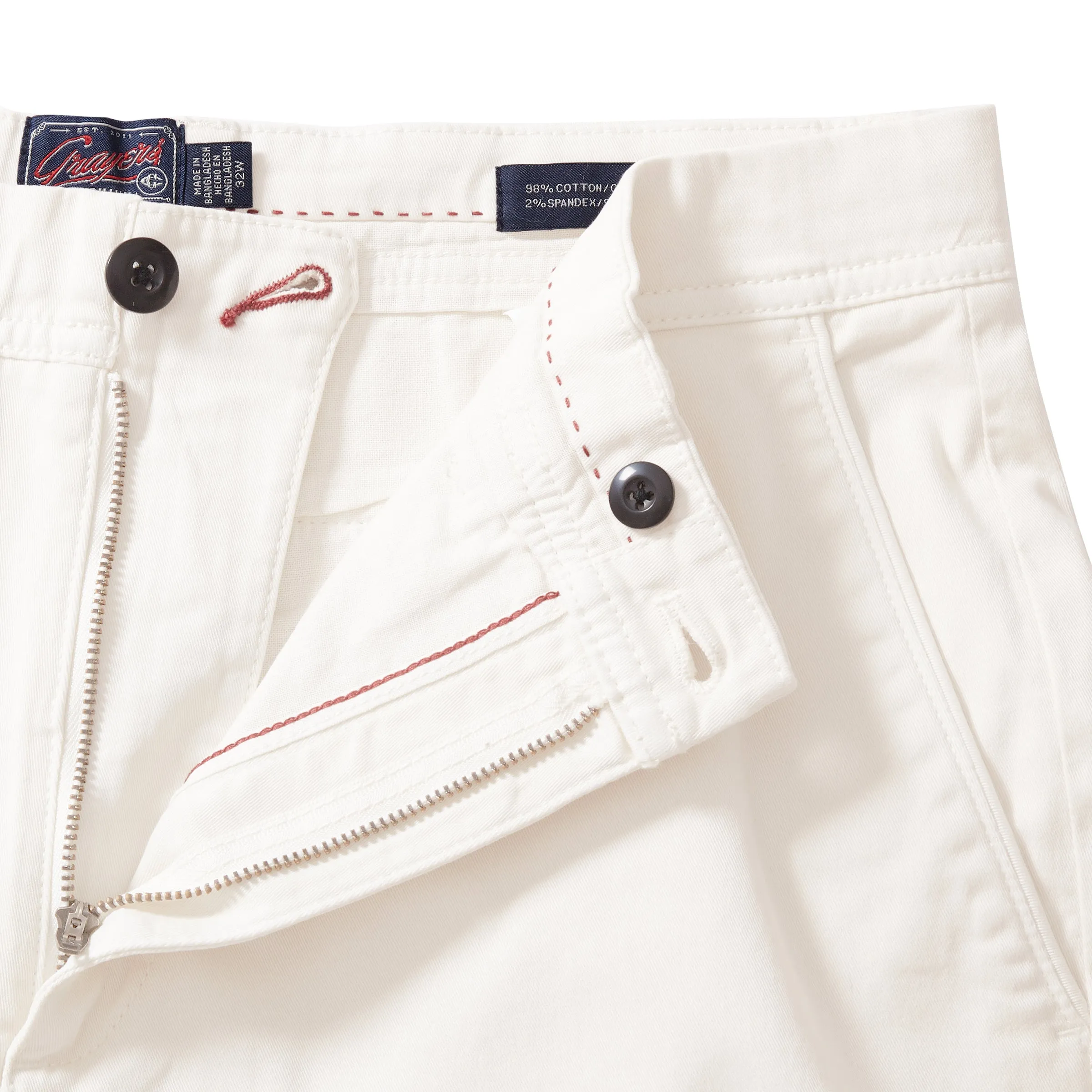 Soft Texture Flexible Motion Precision Stretch Chino Shorts 8" - White