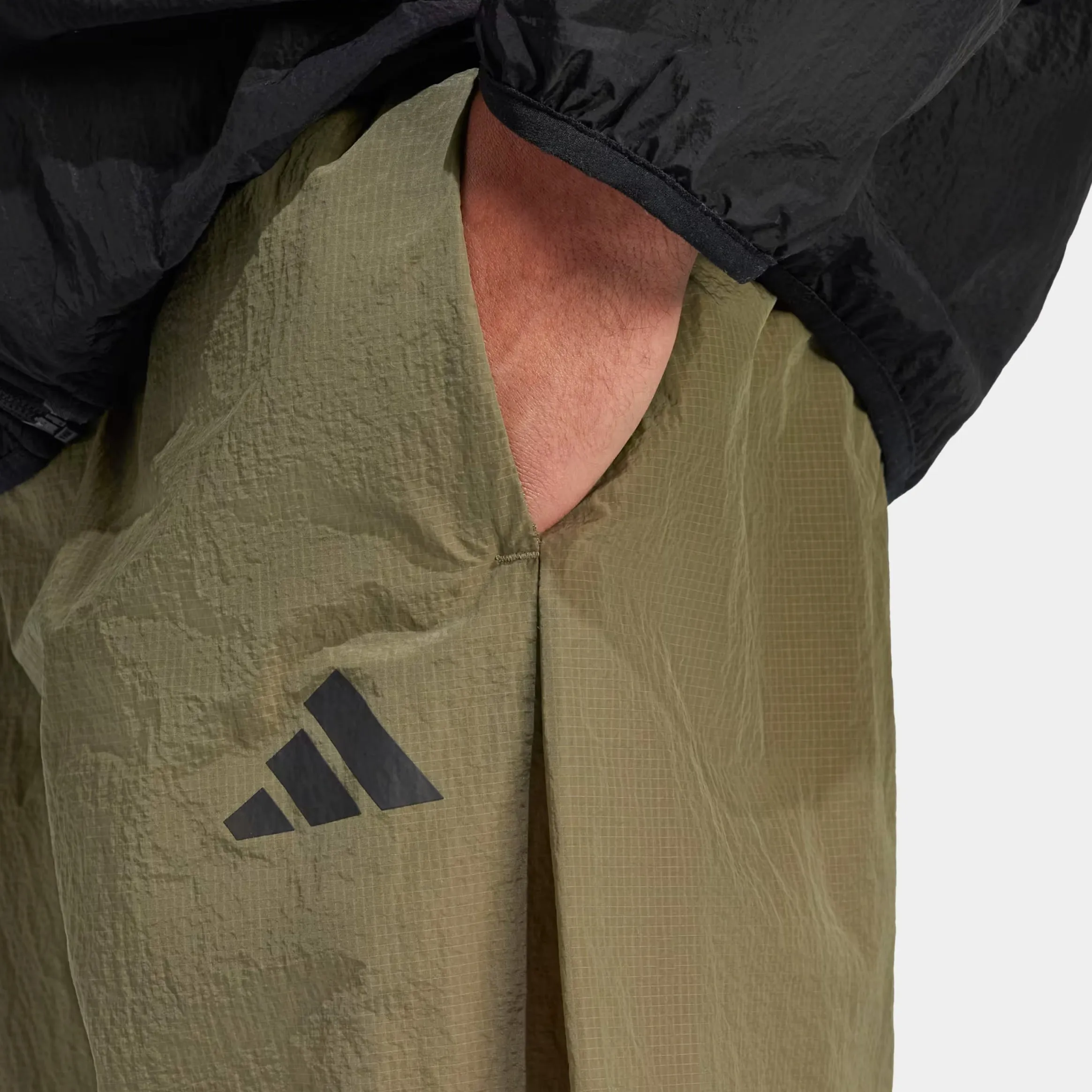 Future Icon 3 Stripes Woven Mens Track Pants (Olive/Black) Anti Pilling Fabric