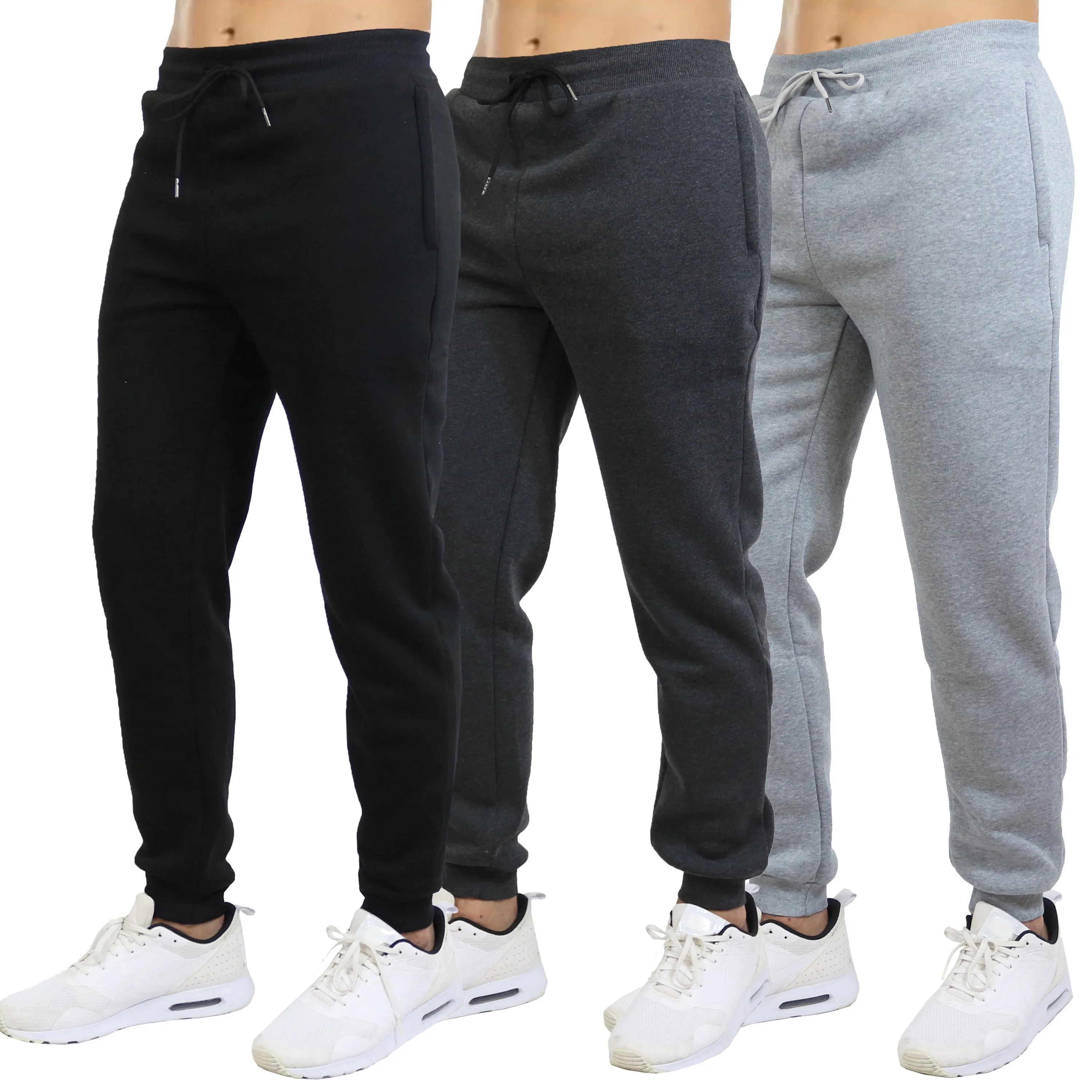 Galaxy by Harvic 3-Pack Mens Slim Fit Fleece Jogger Sweatpants (S-2XL) Chill Mode