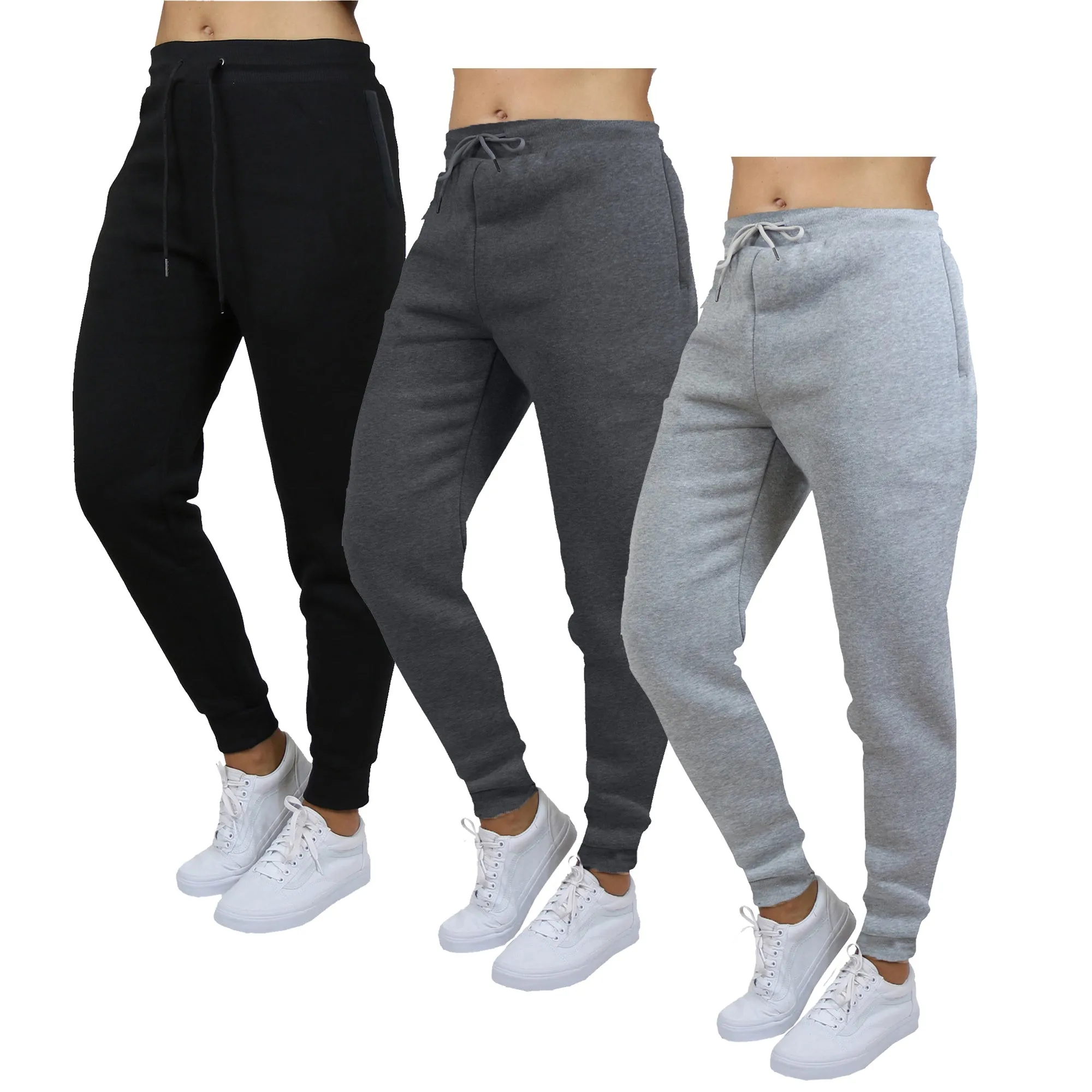 Easy Pack Anti Odor Treatment Galaxy by Harvic 3-Pack Women's Loose Fit Fleece Jogger Sweatpants (S-3XL)