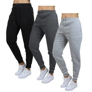 Easy Pack Anti Odor Treatment Galaxy by Harvic 3-Pack Women's Loose Fit Fleece Jogger Sweatpants (S-3XL)