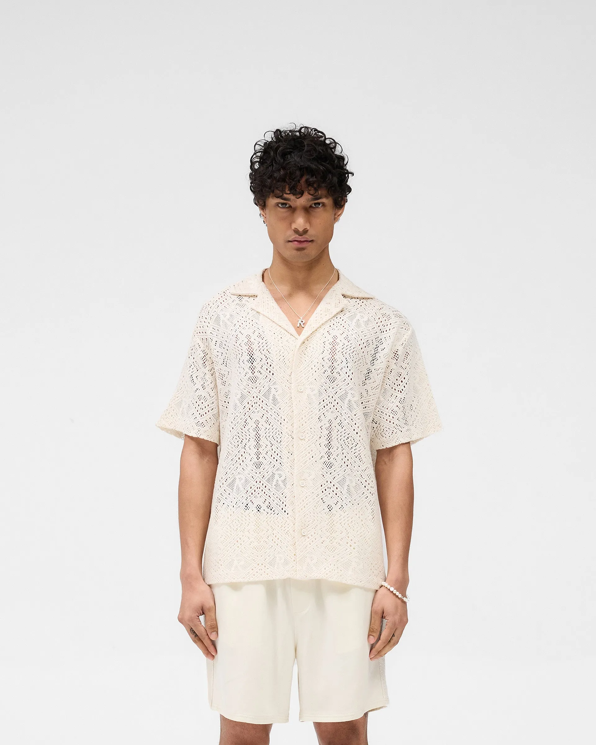 Modern Comforted All Over Crochet Shirt - Off White