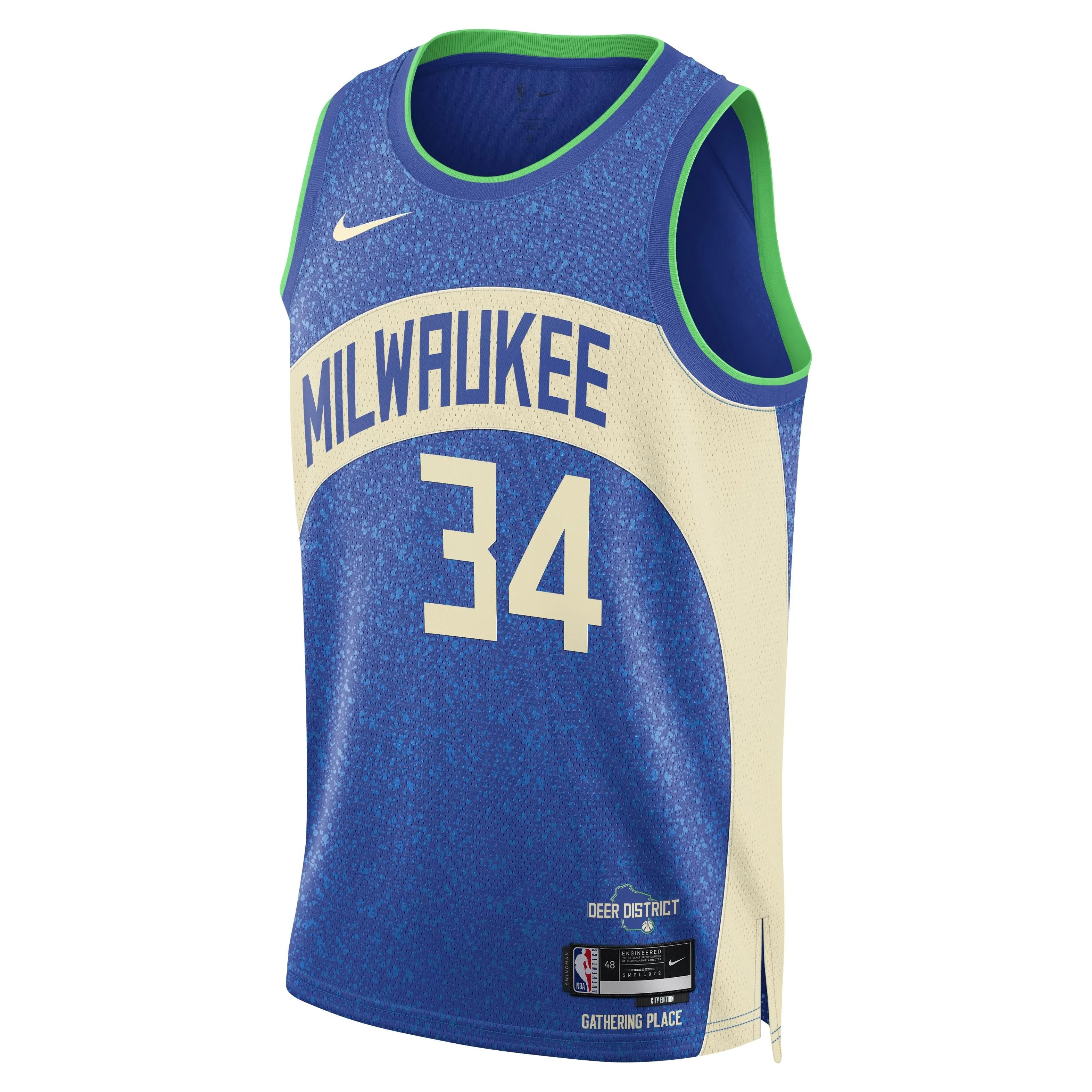 Performance Optimized Weave Crisp Details Giannis Antetokounmpo Milwaukee Bucks City Edition 23/24 Nike Swingman Jersey