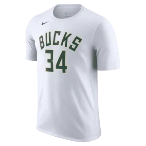 Giannis Antetokounmpo Milwaukee Bucks Men's Nike NBA Association Name and Number Tee Durable Performance Fast Wear