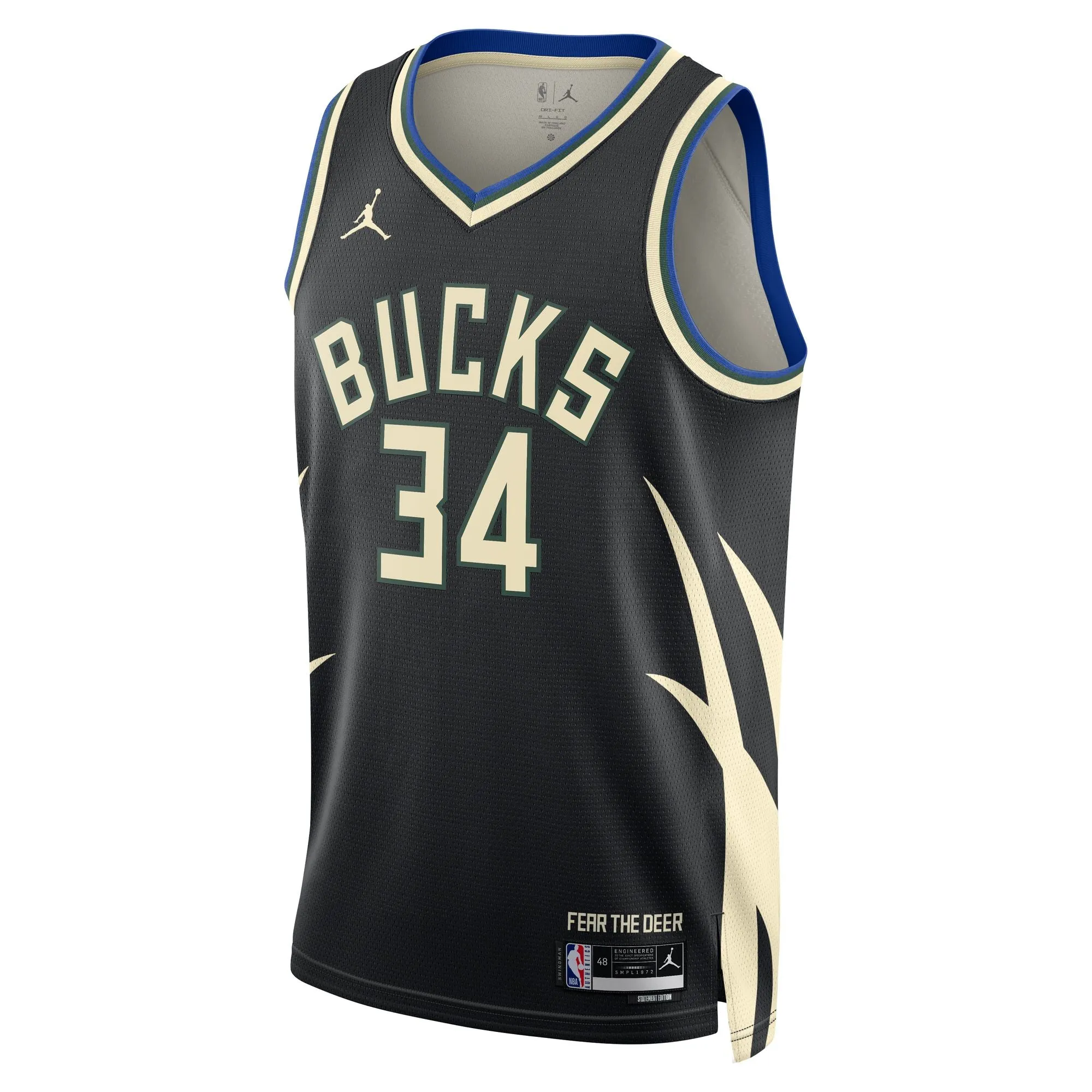 Base Comfort Giannis Antetokounmpo Milwaukee Bucks Statement Edition Jordan Dri-FIT NBA Swingman Jersey