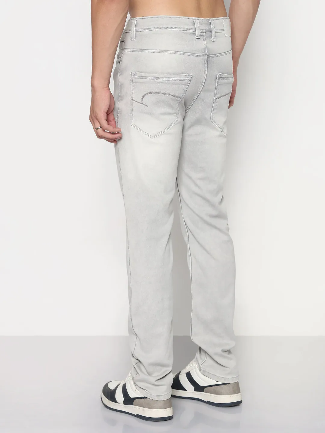 Men's Grey Slim Fit Jeans Date Night Sunny Vibes