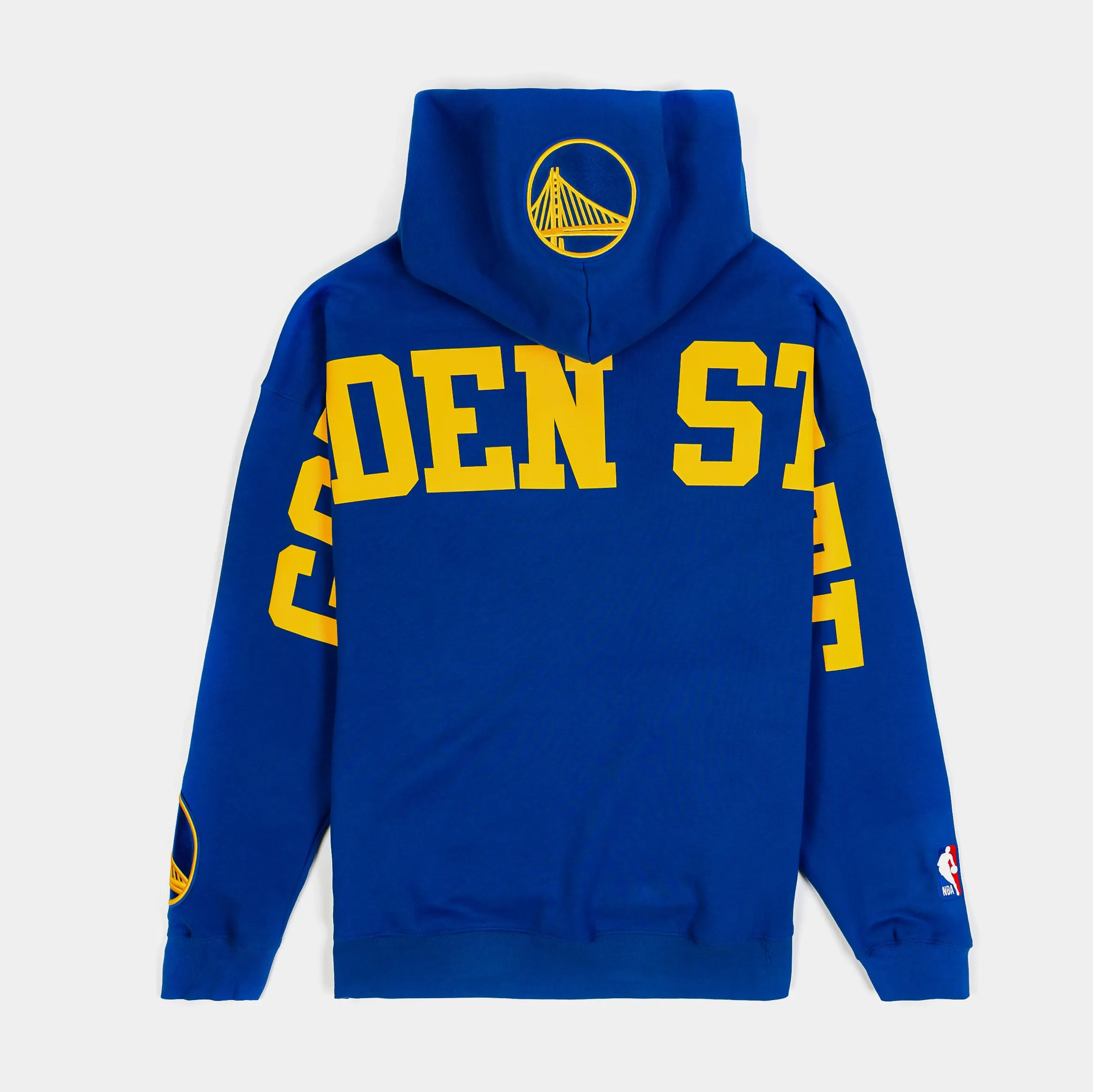 Yoga Friendly Casual Layer Golden State Warriors Drop Shoulder Pullover Mens Hoodie (Blue/Yellow)