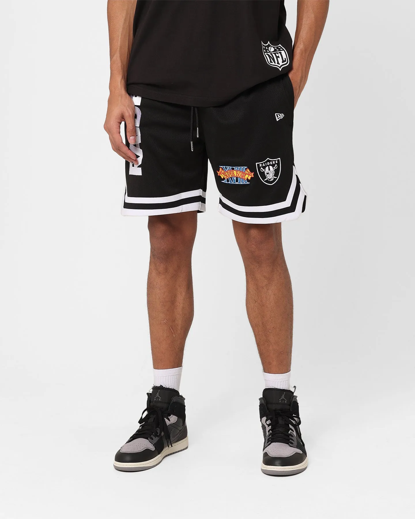 New Era Las Vegas Raiders Mesh Shorts Black Simple Mood Weekend Comfort