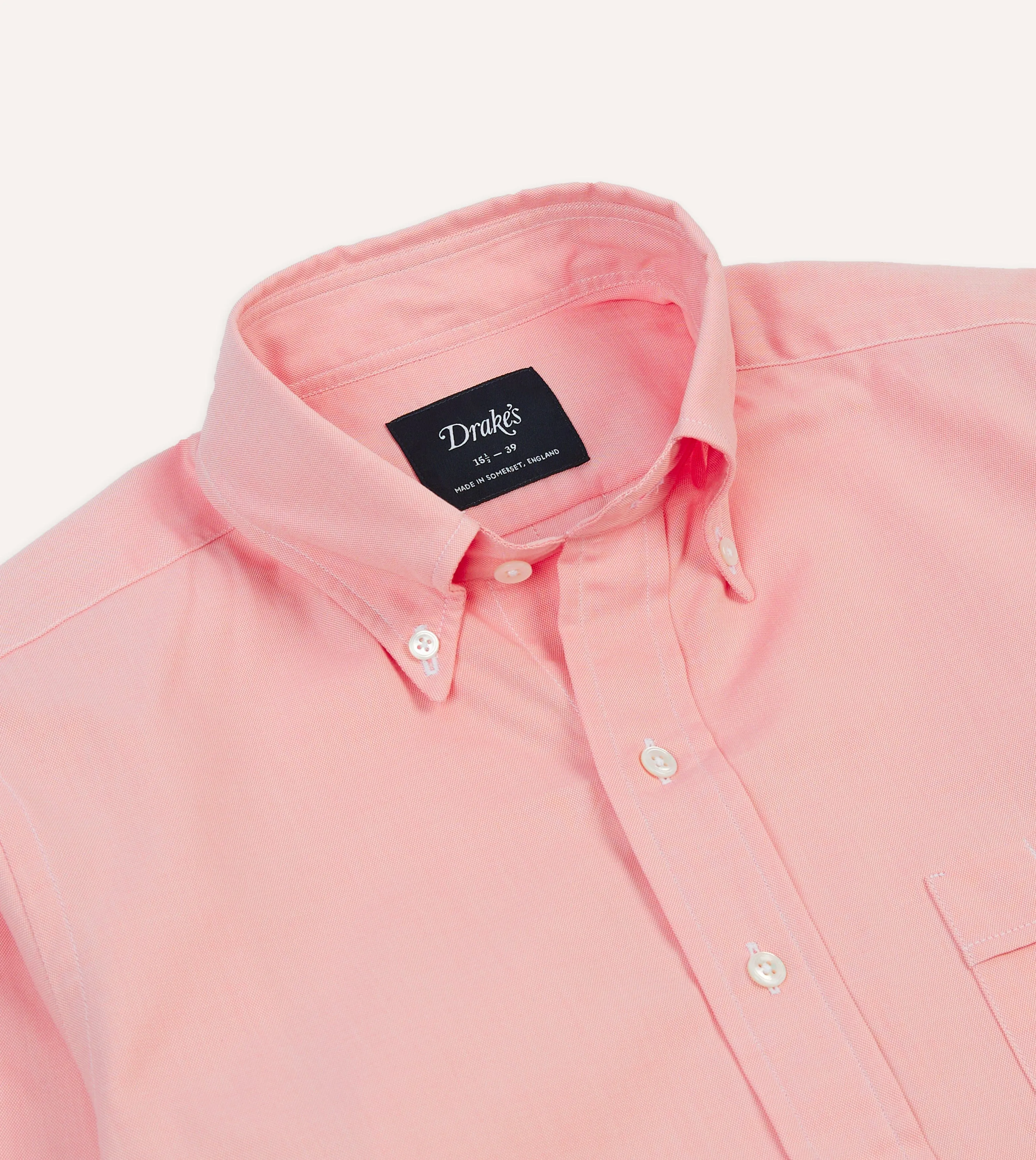 Pink Pinpoint Oxford Cotton Cloth Button-Down Shirt Eco Certified Textile