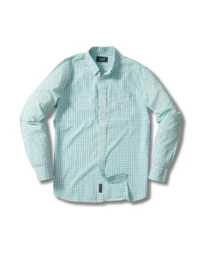 Grange Shadow Gingham Shirt- Seafoam * Antibacterial Treatment Sporty Chic