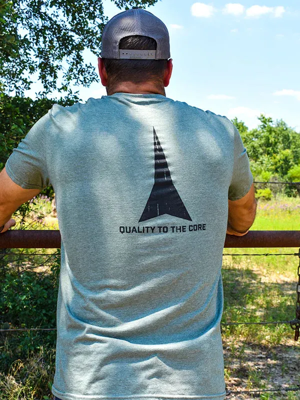 Outdoor Light Fast Back Men's Logo Heather Green T-Shirt