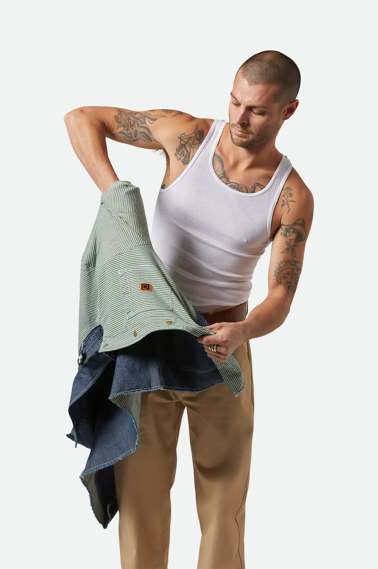 MultiPocket Layout Thick Fabric Assembly Reversible Chore Jacket - Indigo/Pine Needle/Whitecap