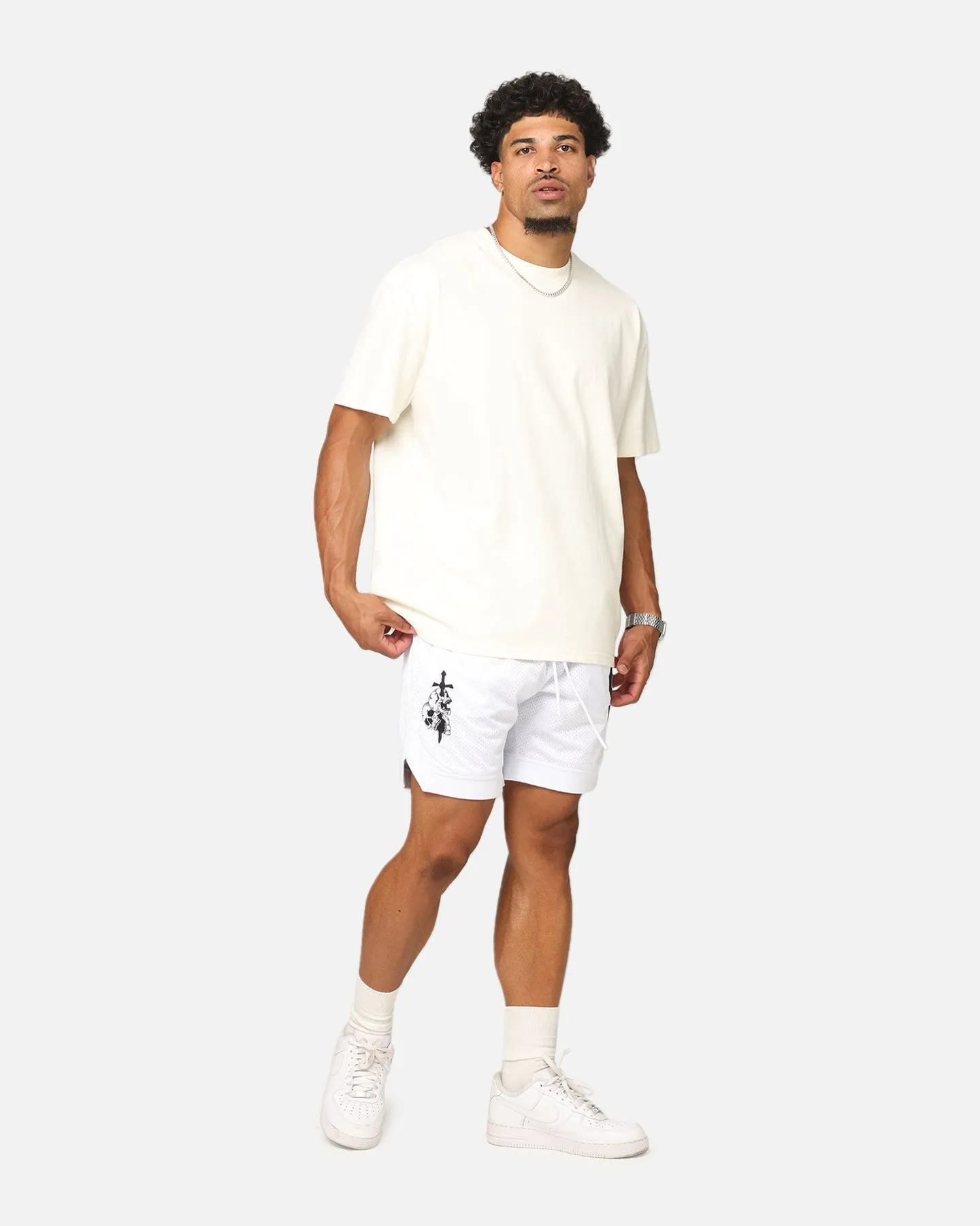 Saint Morta La Rambla Basketball Shorts White Clean Stretch
