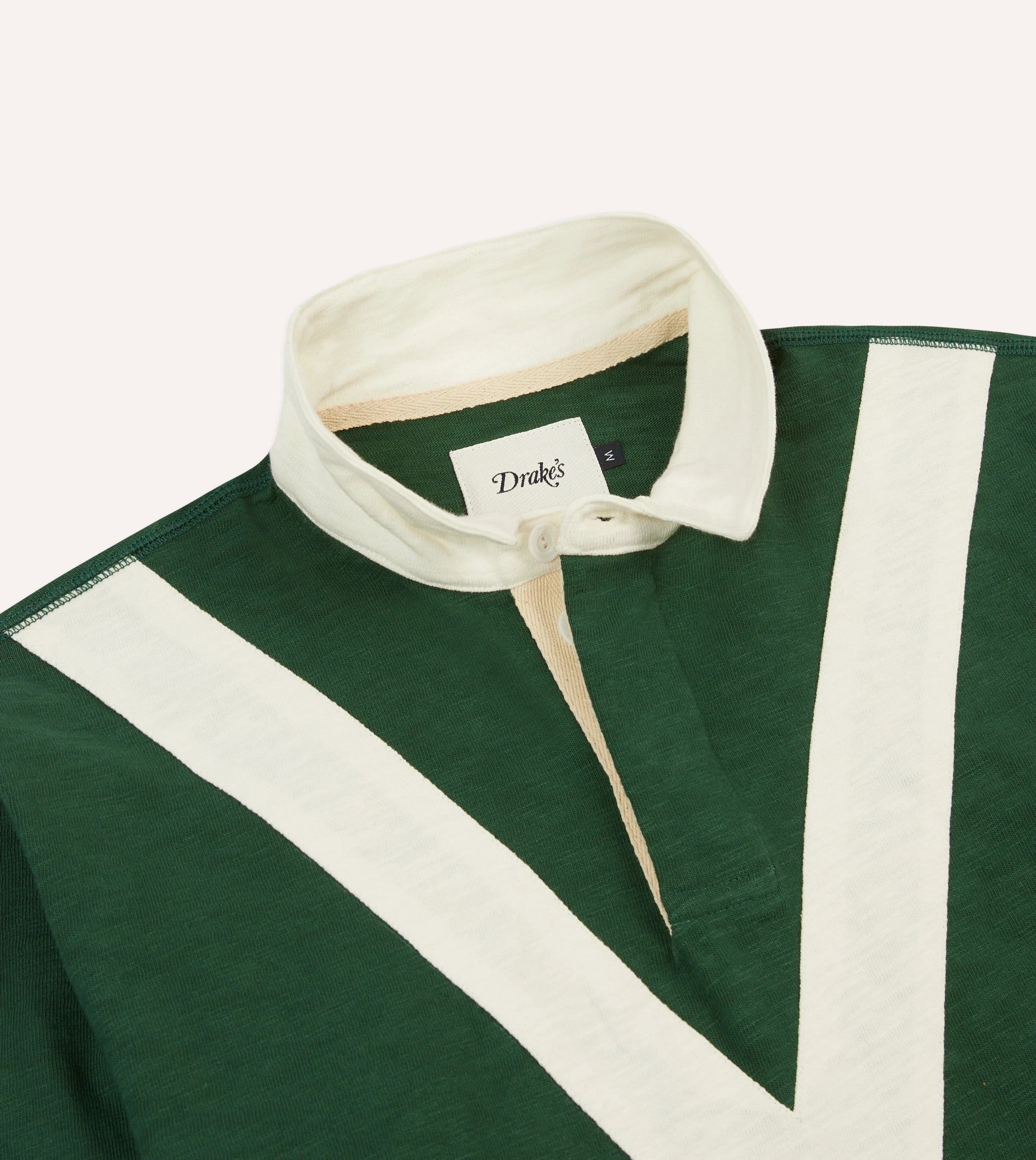 Perfect Fit Classic Style Trend Green and Ecru Chevron Flam?? Cotton Rugby Shirt
