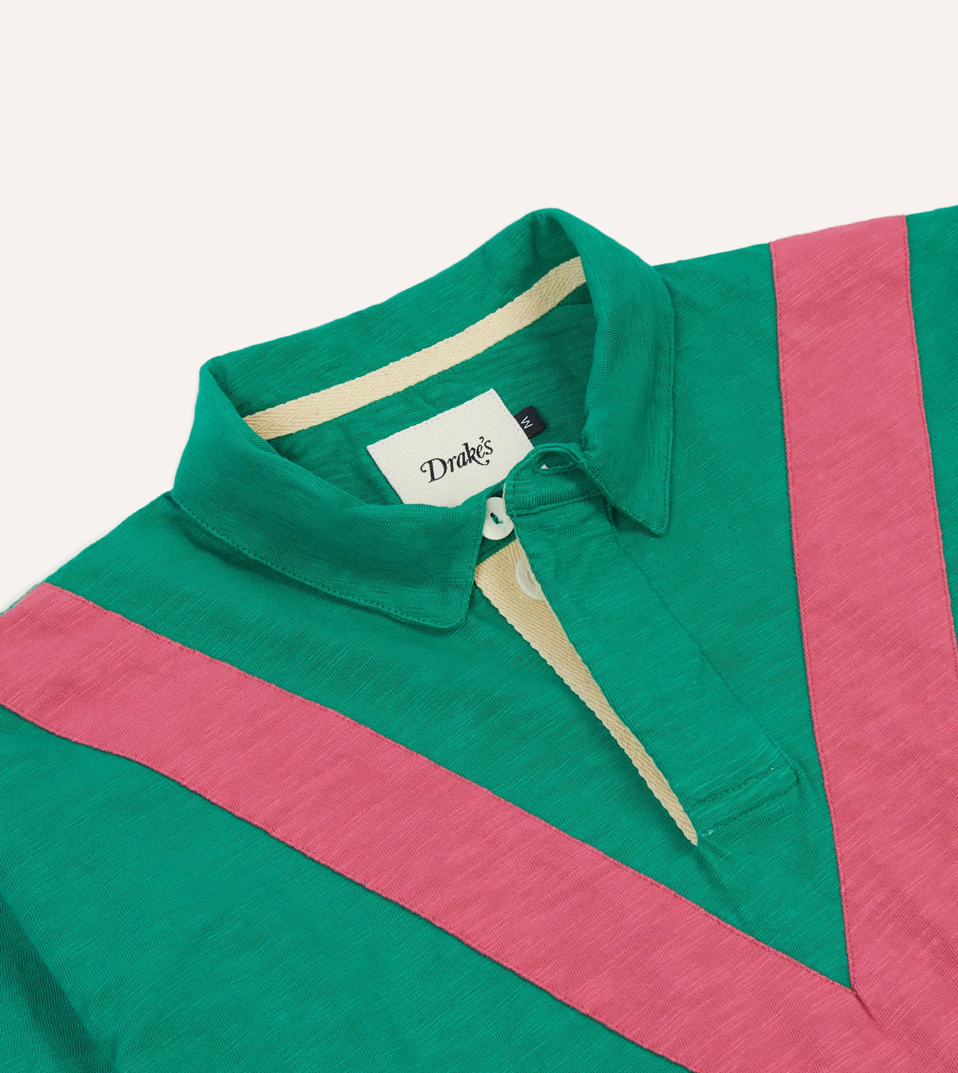 Green and Pink Chevron Flam?? Cotton Rugby Shirt Chic and Cozy Wear Easy Look