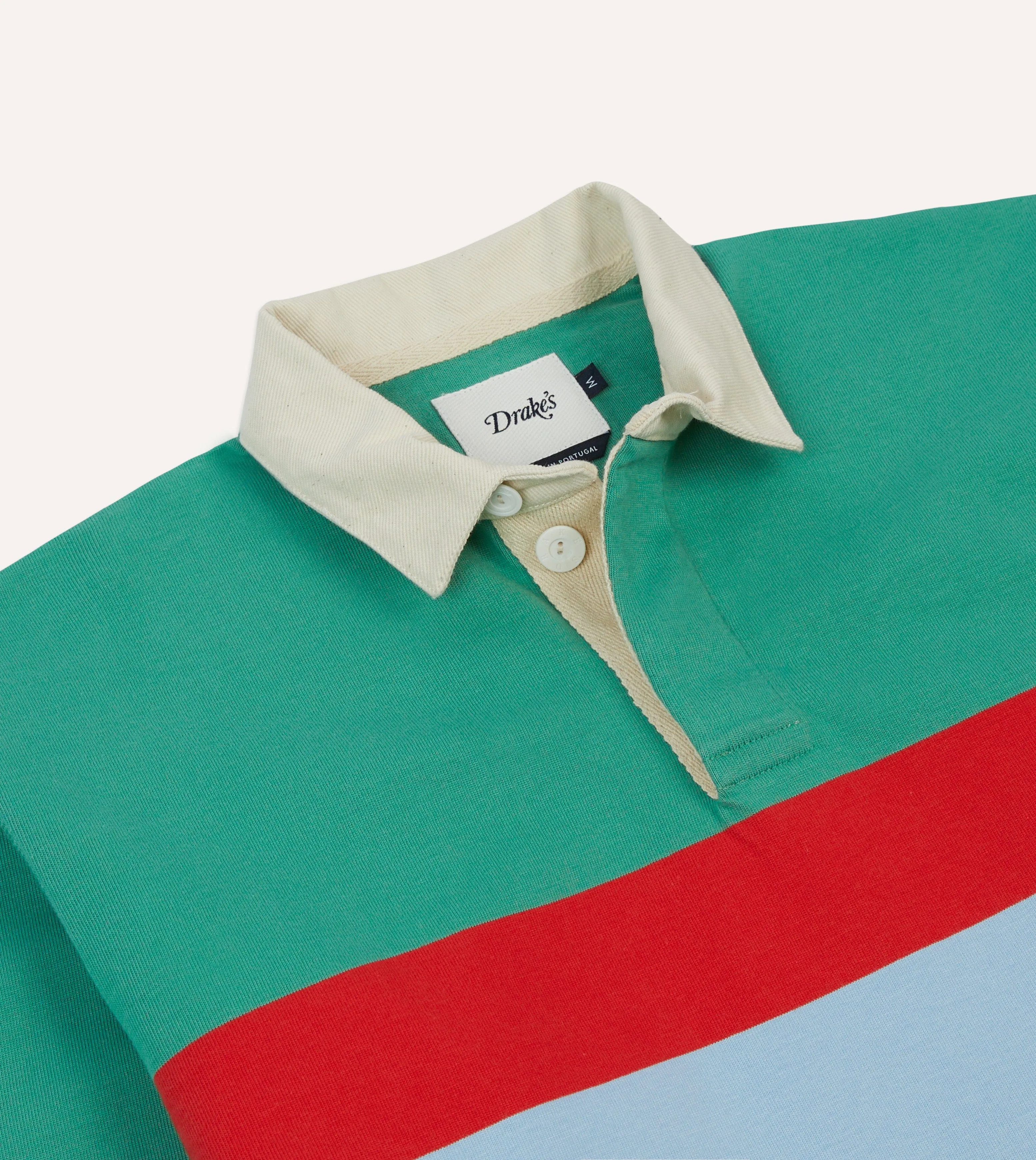 Green, Blue and Red Centre Stripe Cotton Rugby Shirt Affordable Fashion Basic Wear