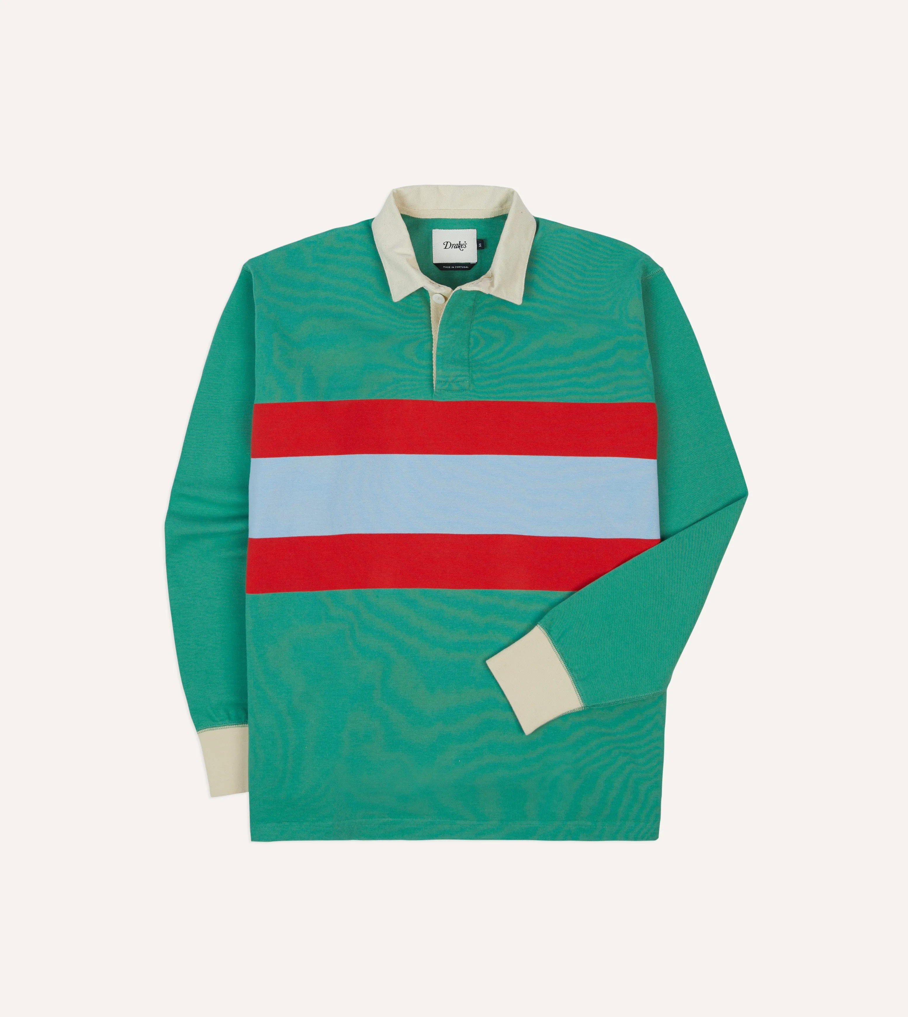 Green, Blue and Red Centre Stripe Cotton Rugby Shirt Ultimate Wear