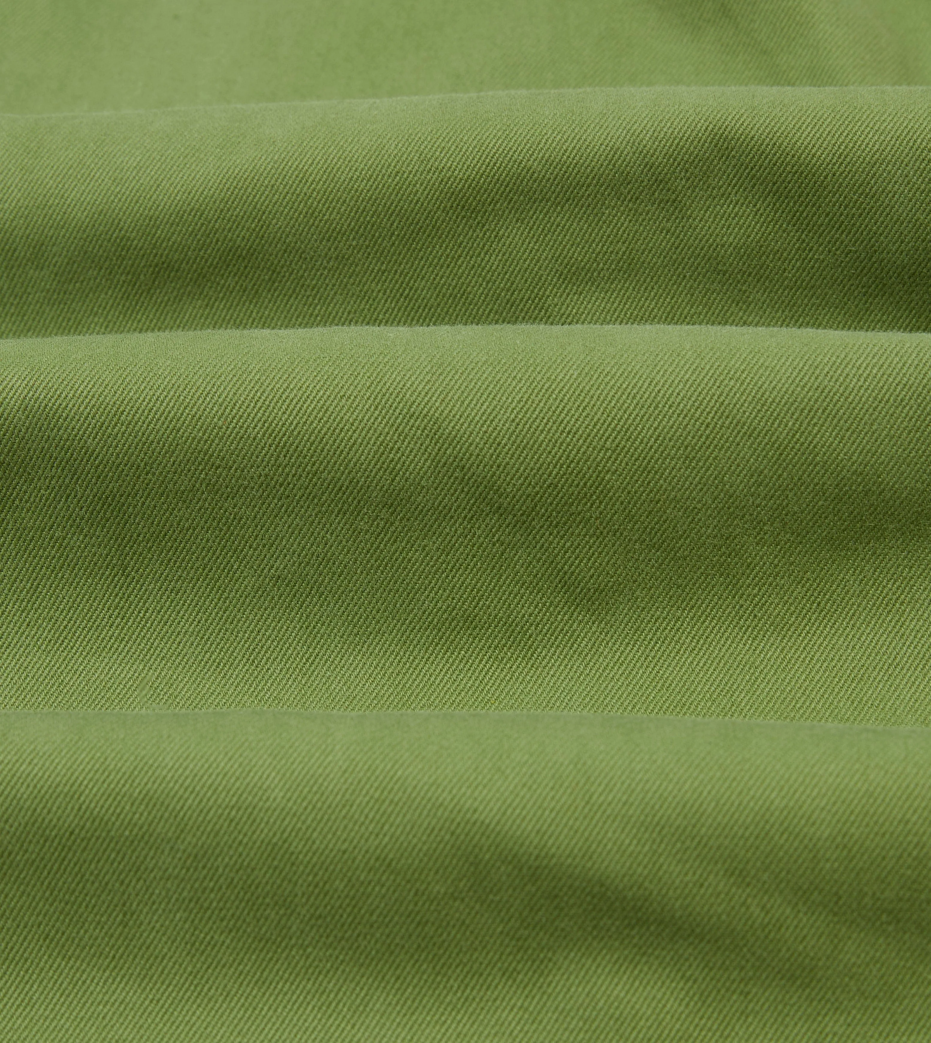 Green Brushed Cotton Twill Camp Collar Long Sleeve Shirt Weekend Outfit Modern Design