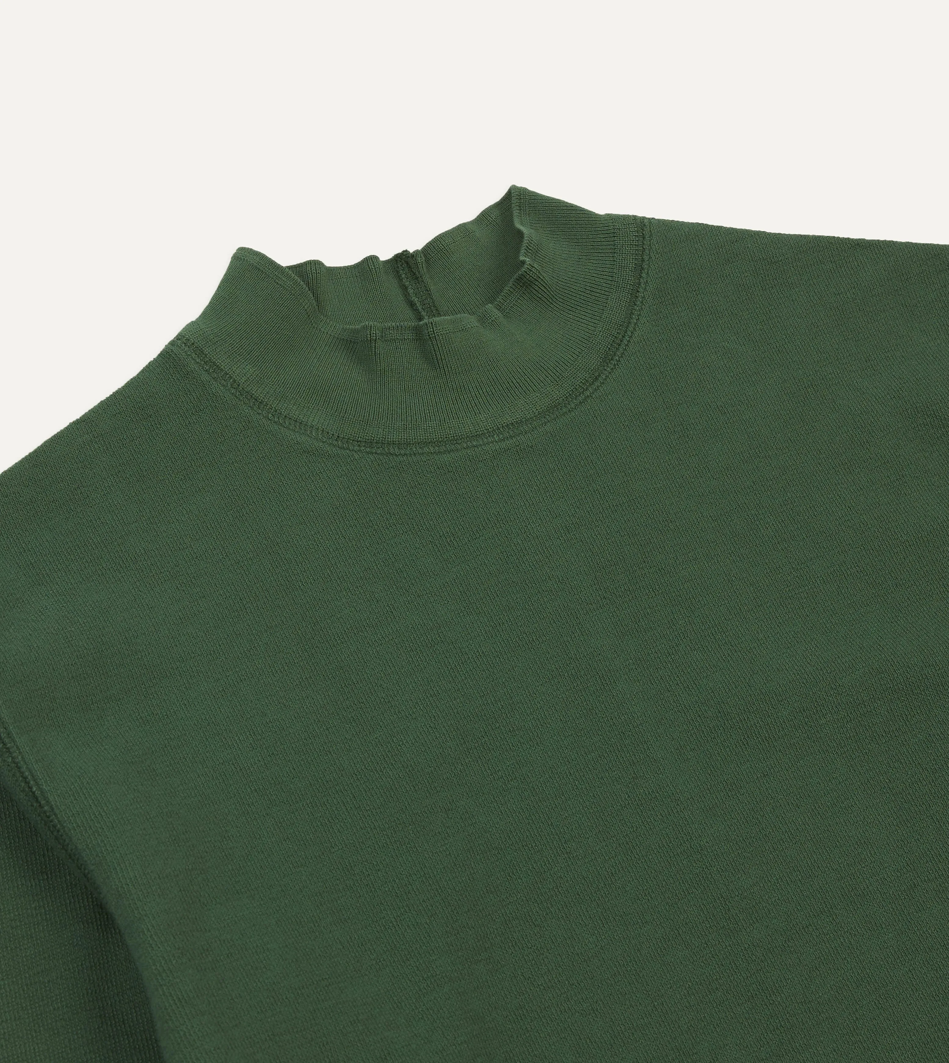 Outdoor Trend Look Green Cotton Long-Sleeve Mock Neck Hiking T-Shirt