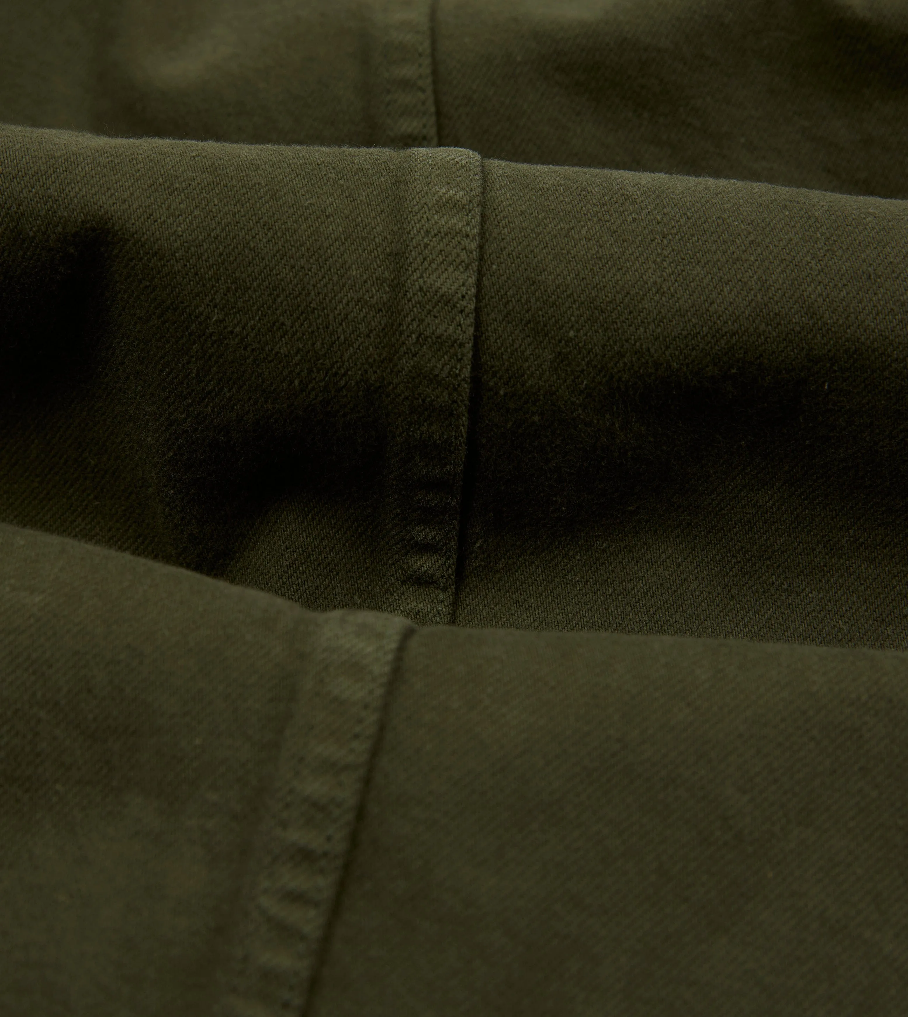 Green Heavy Twill Cotton Five-Pocket Chore Jacket Everyday Fit Style Sporty Chic