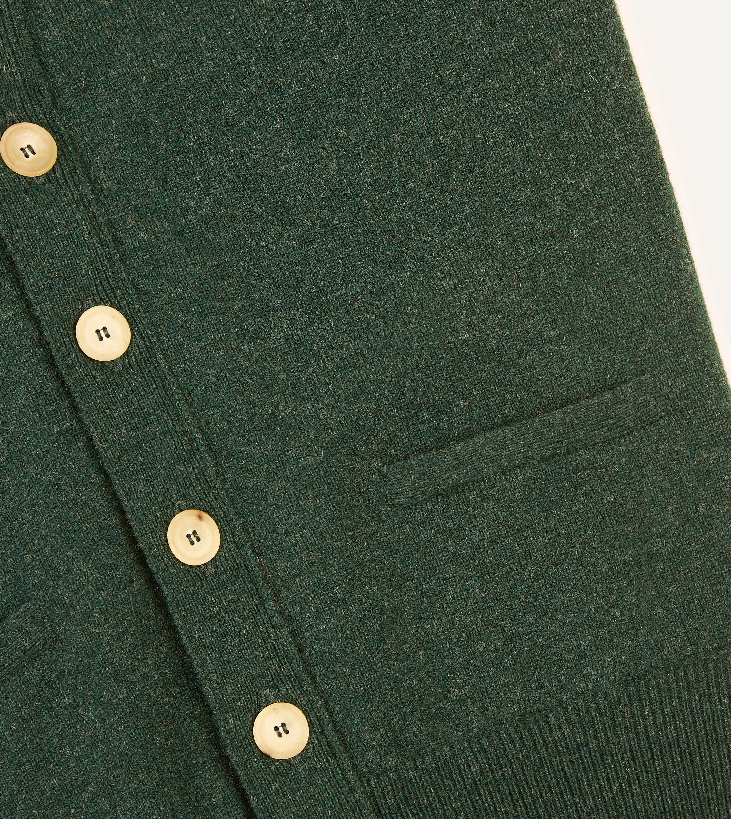 Green Lambswool Sleeveless Cardigan Natural Feel Stylish Comfort