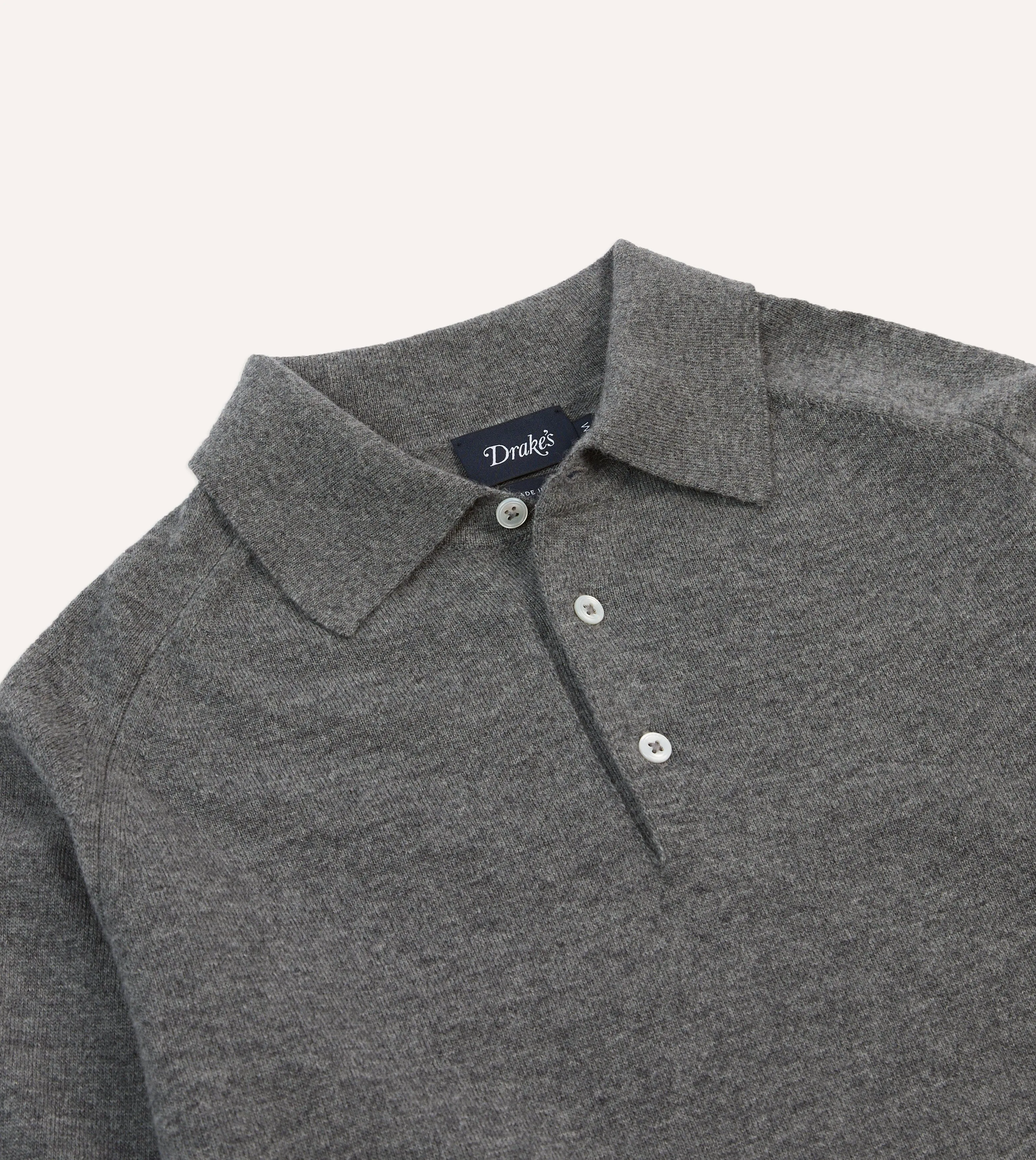 Grey Alpaca Wool Knitted Polo AntiStatic Coating