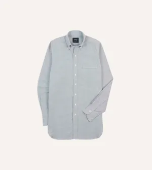 Grey Cotton Oxford Cloth Button-Down Shirt Fashionable Look AntiStaticLining