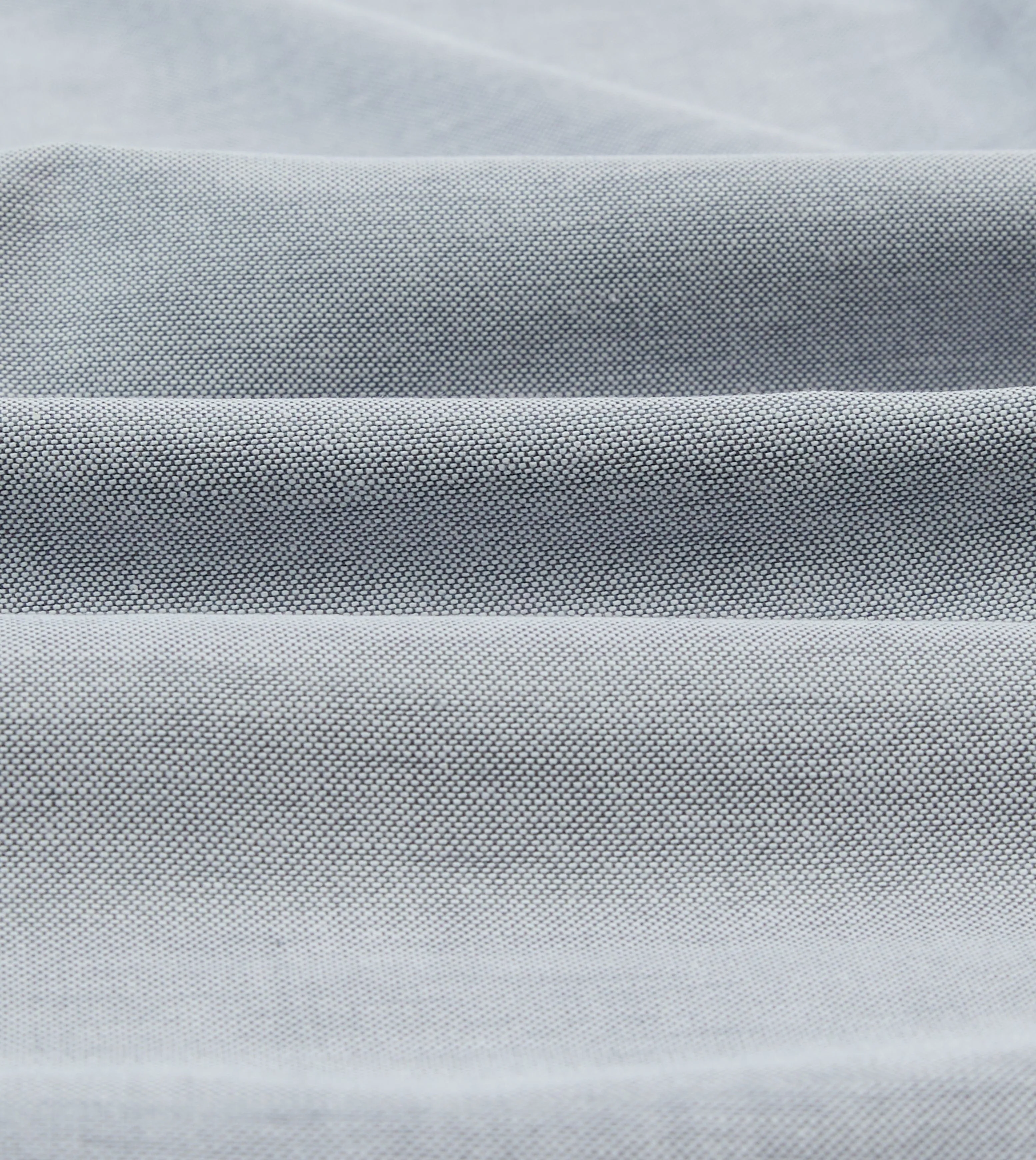 Grey Cotton Oxford Cloth Button-Down Shirt Classic Comfort Stretchable Collar Band