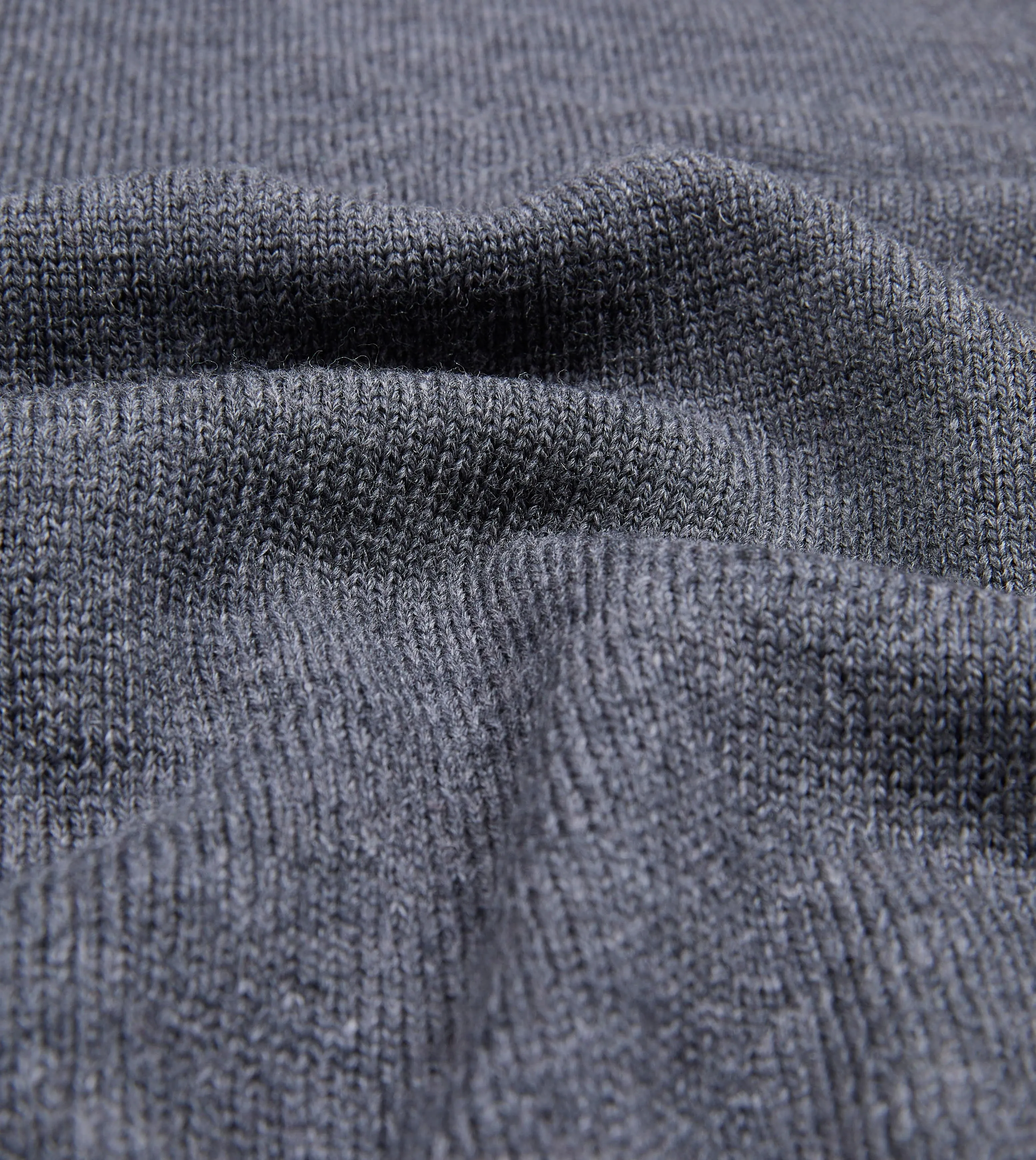 Grey Melange Merino Crew Neck Jumper Polished Feel Eco Dyeing Method
