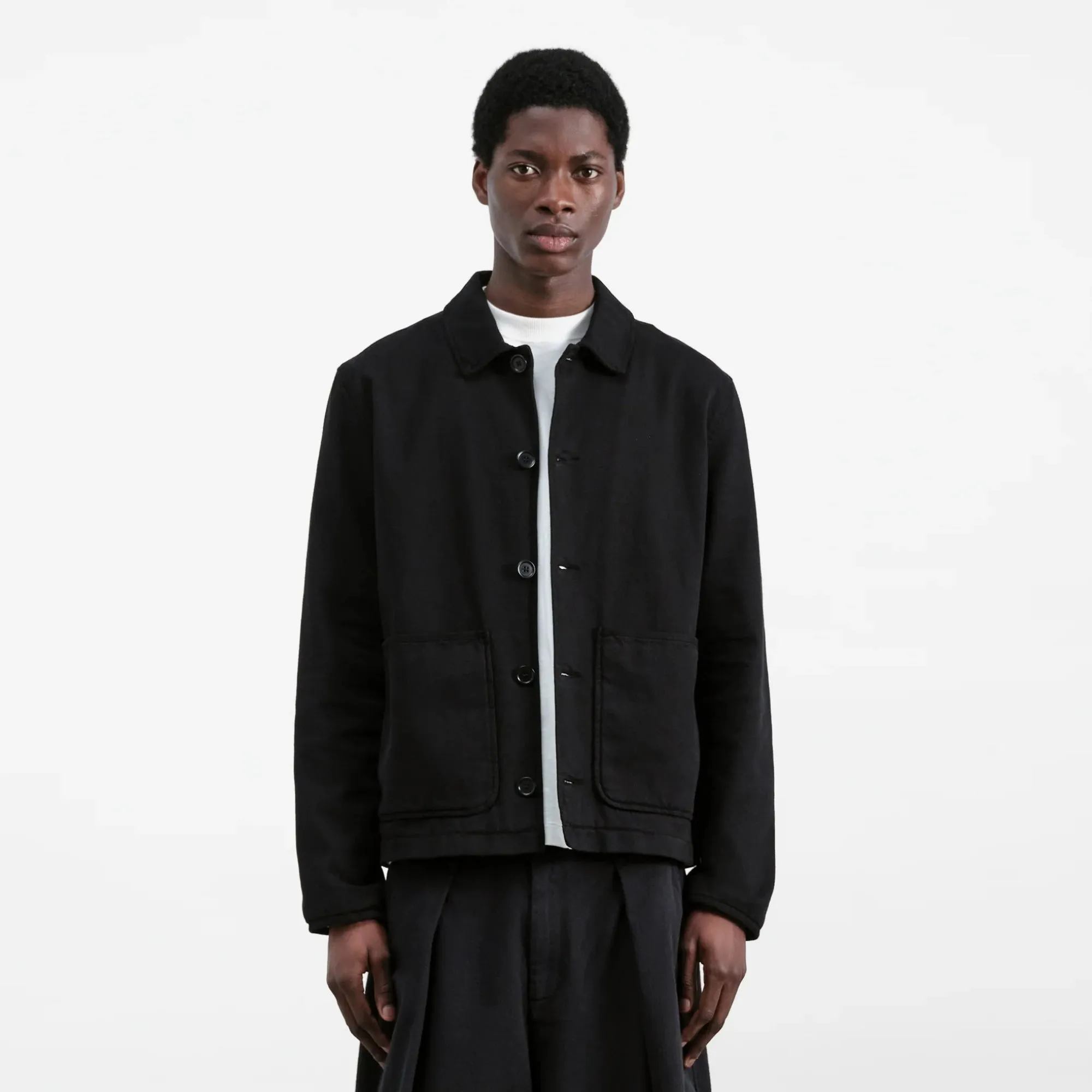 ElasticWaistband Cozy Texture Groundhog Jacket (Black)