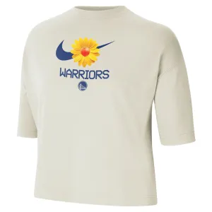 Golden State Warriors Courtside Women's Boxy T-Shirt Stretch Fit Fabric Wind Resistant Outer Layer