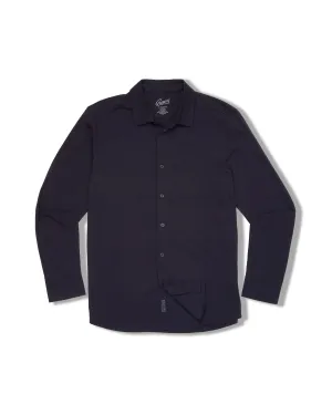 sequined details Easy to Style Hackett Cotton Sorona Knit Shirt - Navy