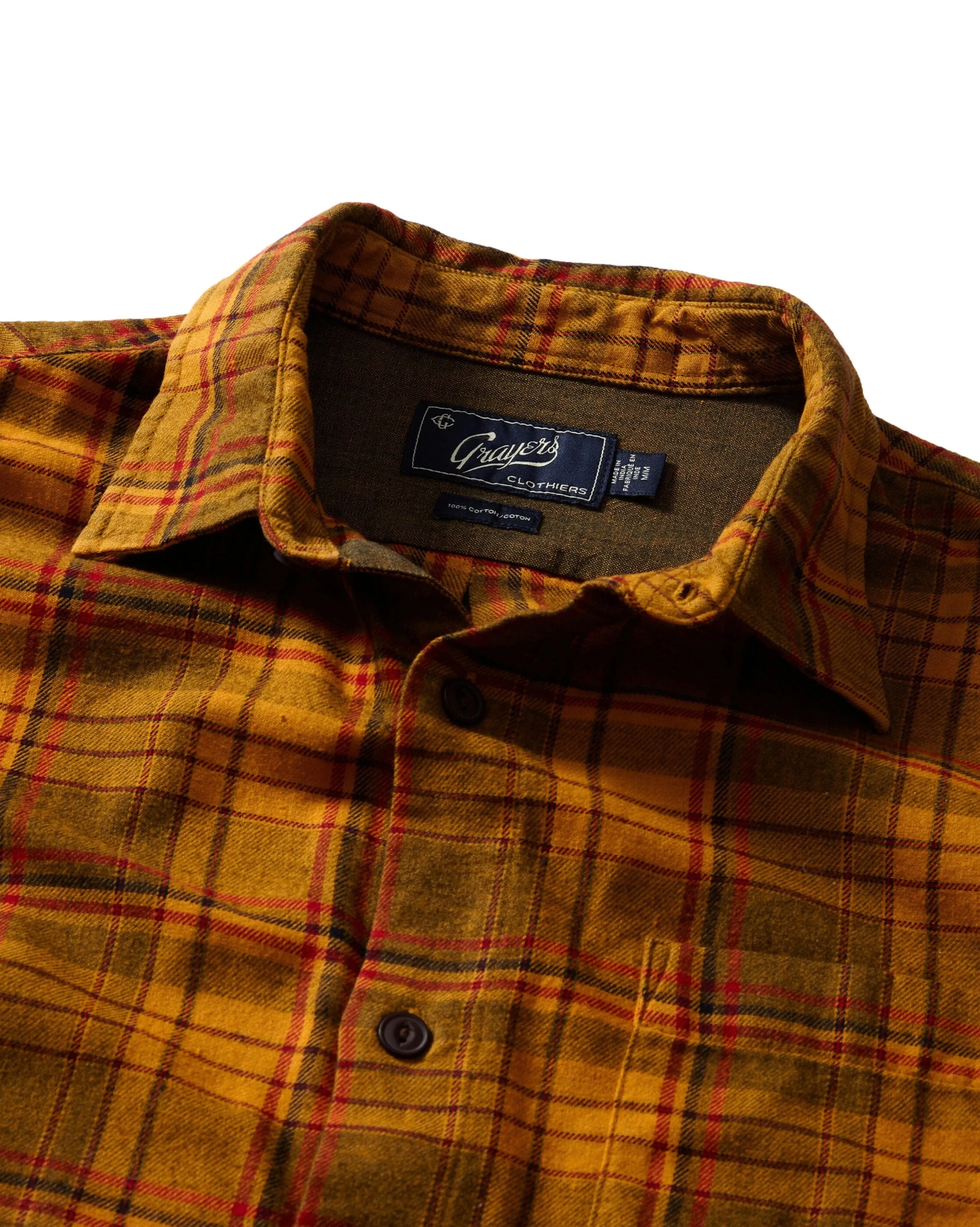 Hamden Retro Flannel - Spruce Yellow soft look Biodegradable Textile