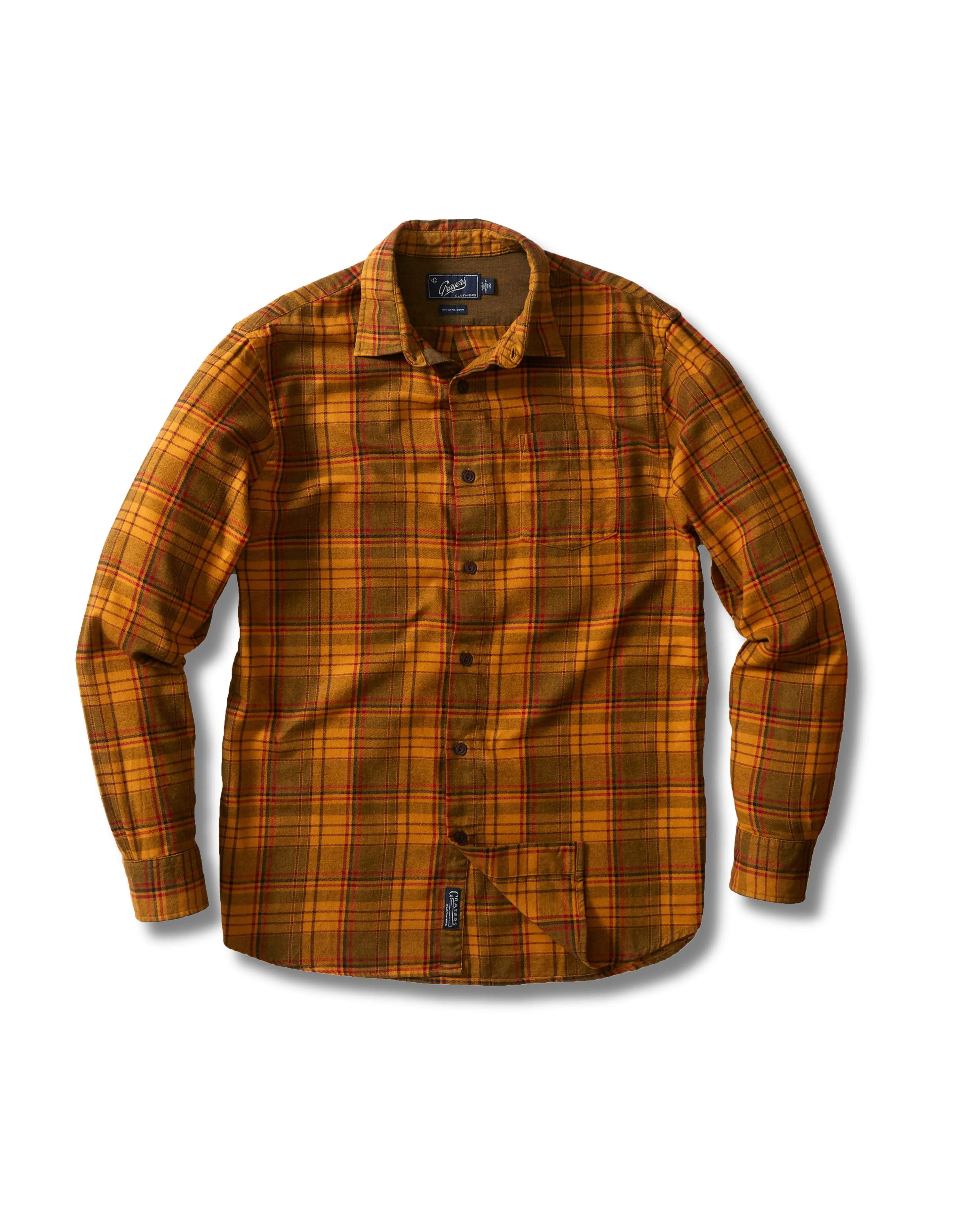 StretchReinforcedArmholes Round neck simplicity Hamden Retro Flannel - Spruce Yellow