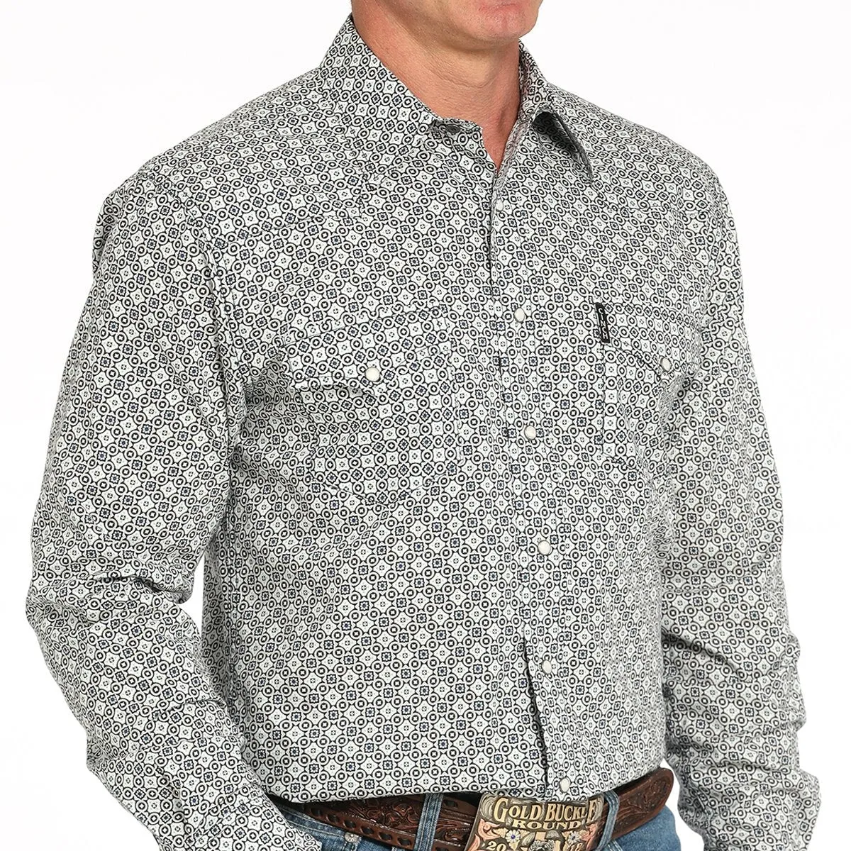 Pocket Reinforcement Timeless Top Cinch Men's L/S Modern Fit Multicolored Geometric Print Western Snap Shirt