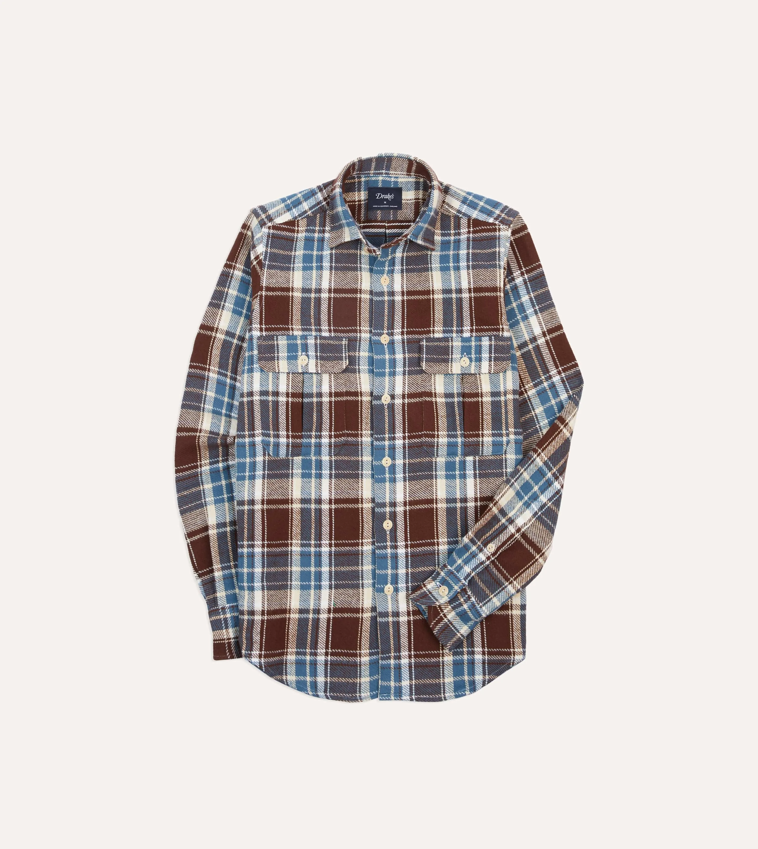 Blue Check Heavy Cotton Two-Pocket Work Shirt Biodegradable Options