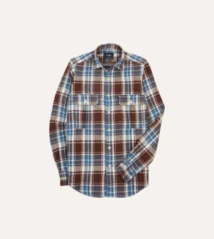 Blue Check Heavy Cotton Two-Pocket Work Shirt Biodegradable Options