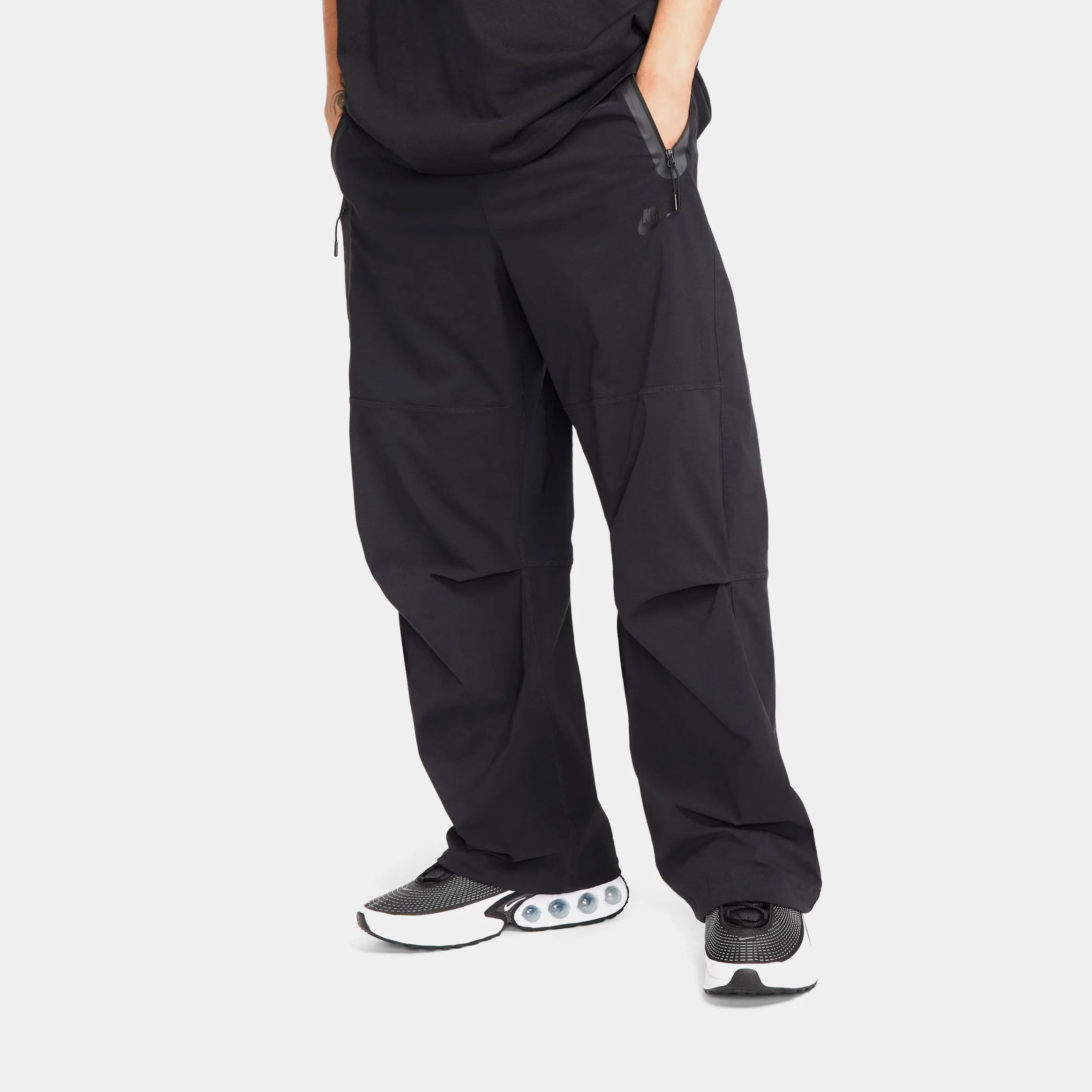 NSW Tech Woven Oversized Mens Pants (Black) Water resistant coating Relaxed Comfort Look