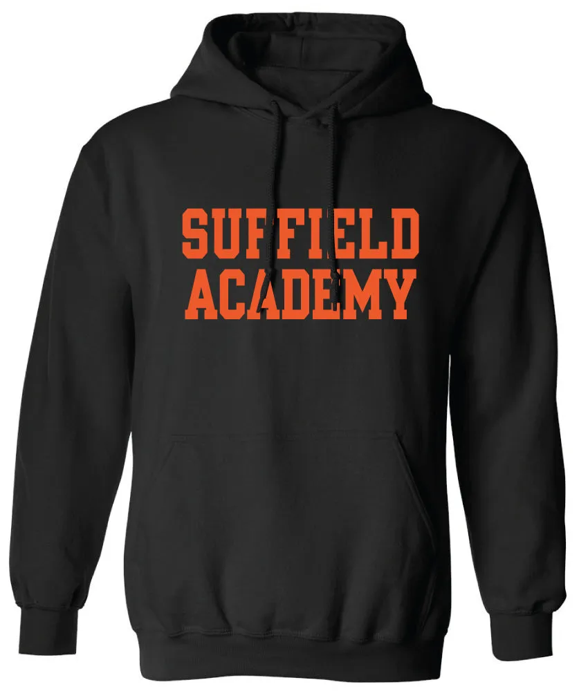 ES Sports Black Hoodie with Suffield Academy waterproof