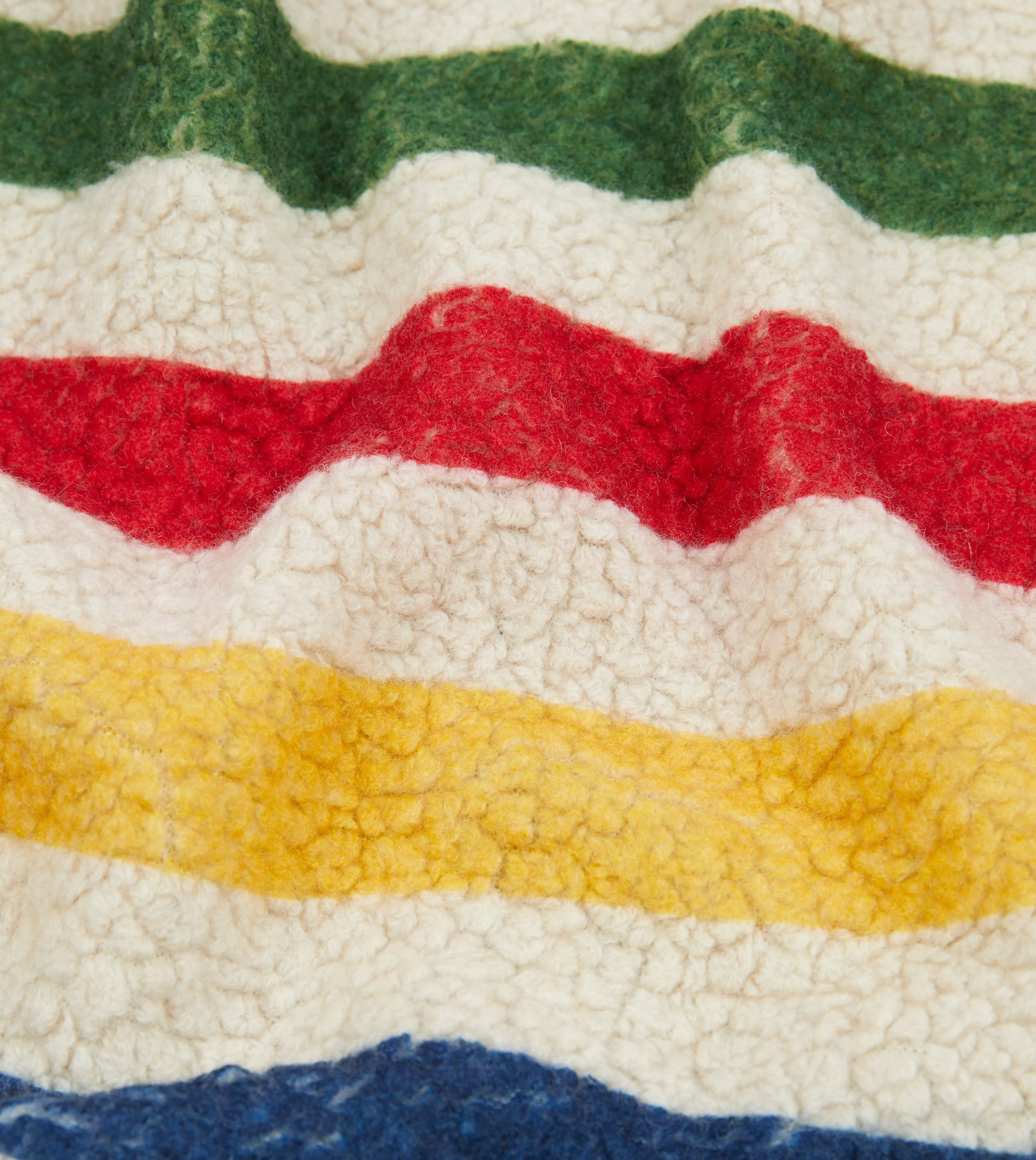 All Ground Reflective Trim Ecru Stripe Boucle Wool Zip Fleece Jacket