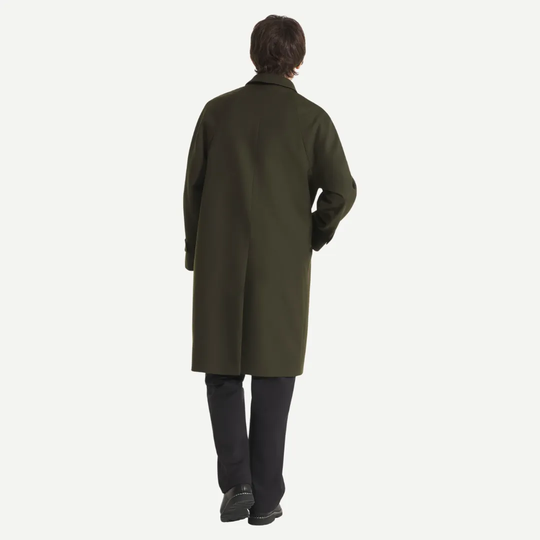 Microfiber Blend Autumn Ready Manfred Wool Trench Coat (Khaki)