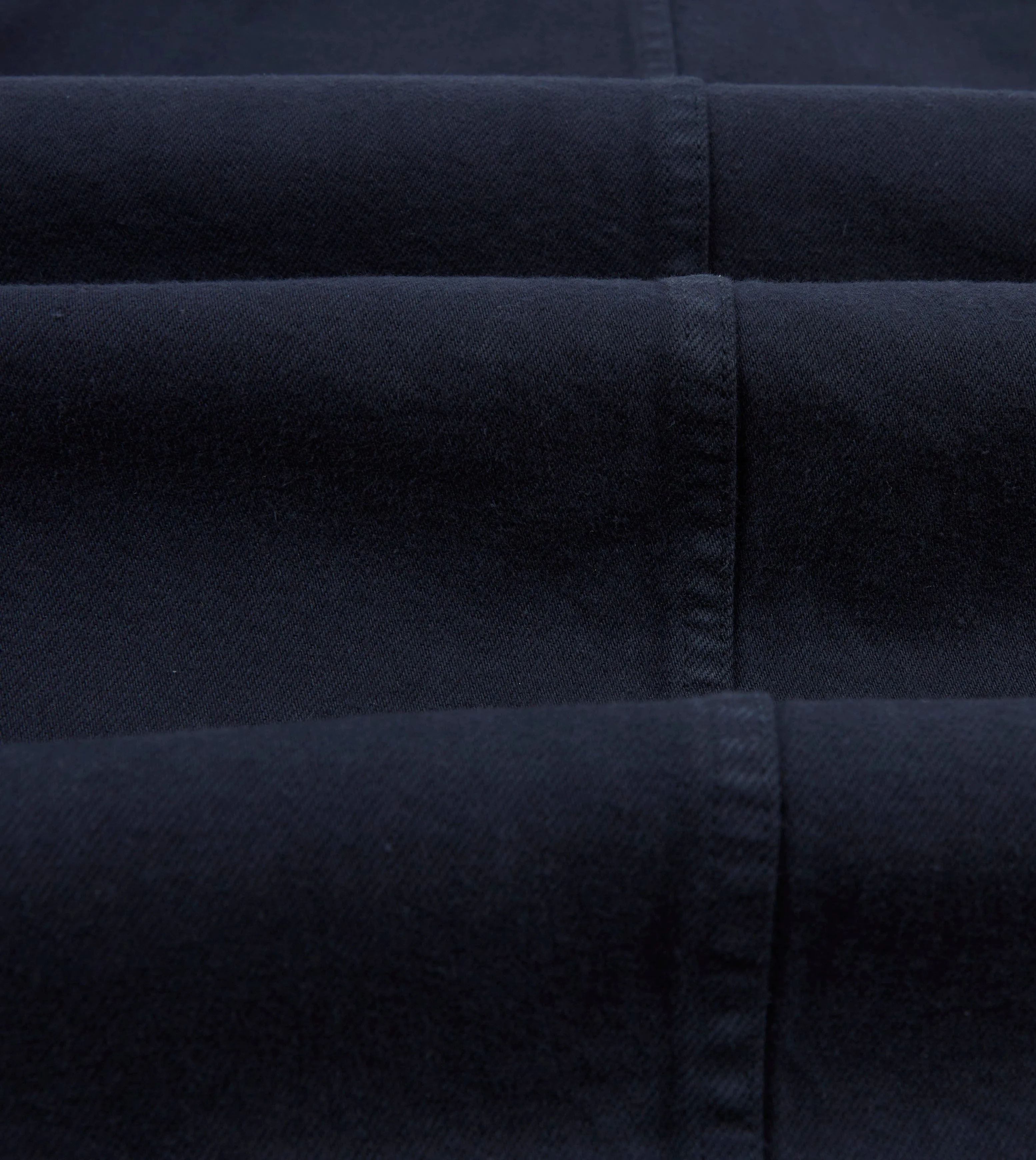 Navy Heavy Twill Cotton Five-Pocket Chore Jacket Double Layered Hood Compact Packable