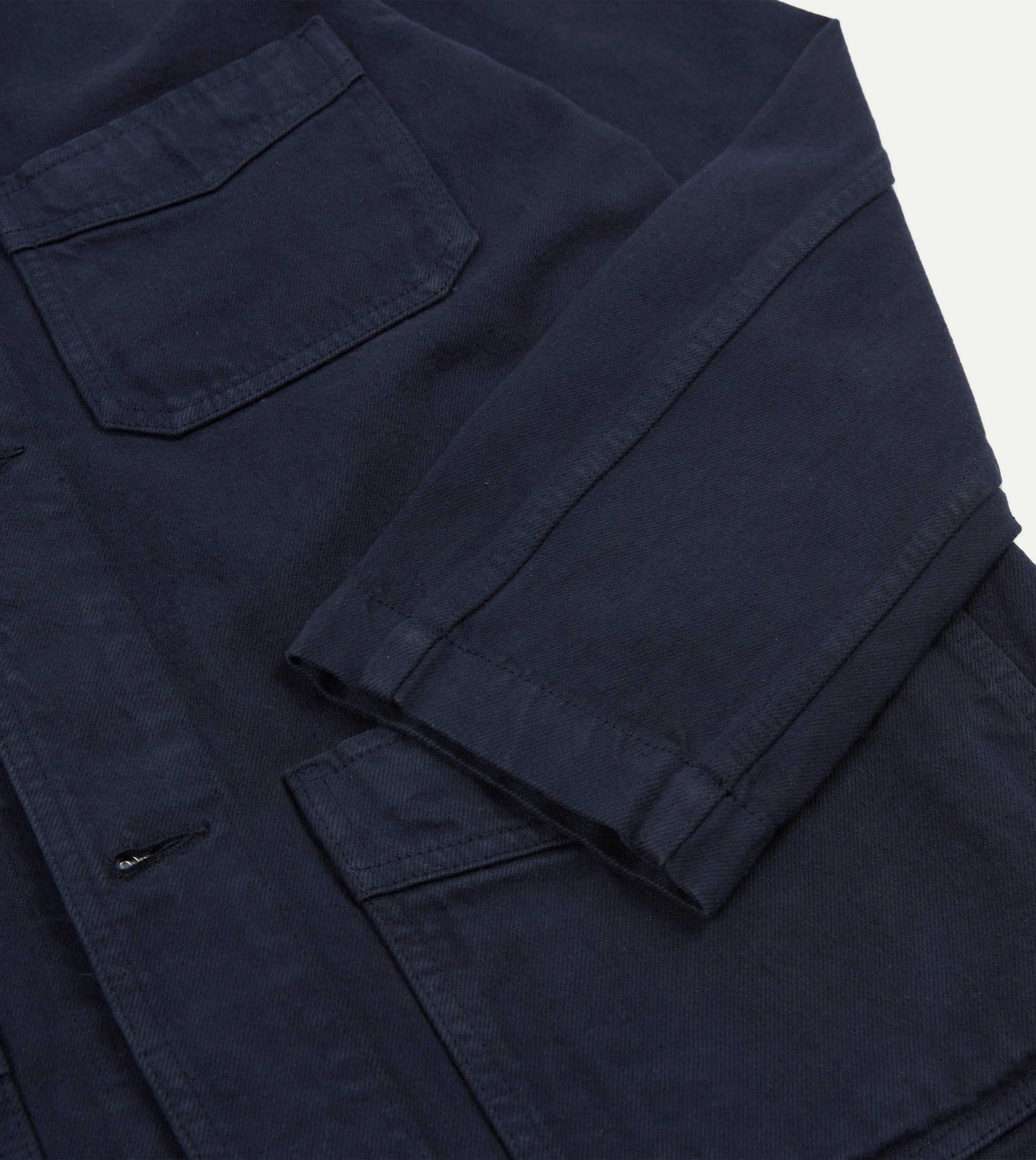 All Season Adaptability Navy Heavy Twill Cotton Five-Pocket Chore Jacket