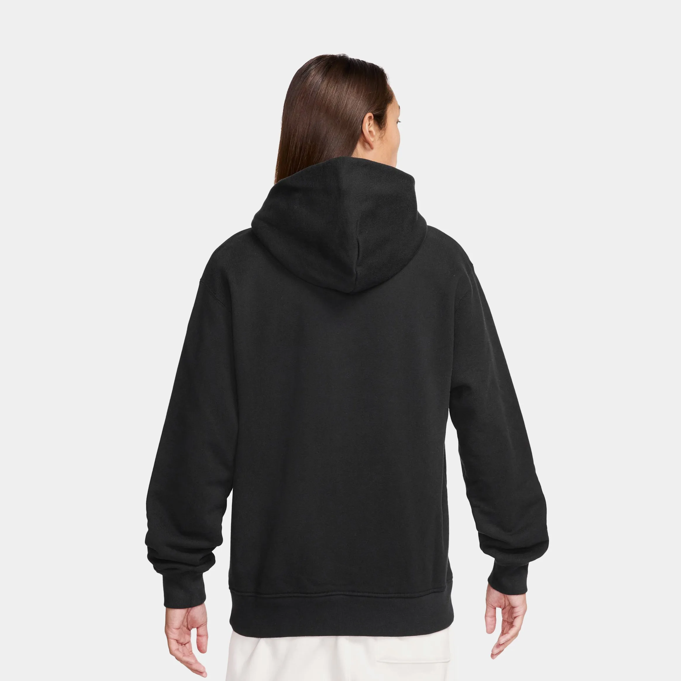 Essential Bold V-Neck Air Jordan Wordmark Chicago Fleece Pullover Mens Hoodie (Black)