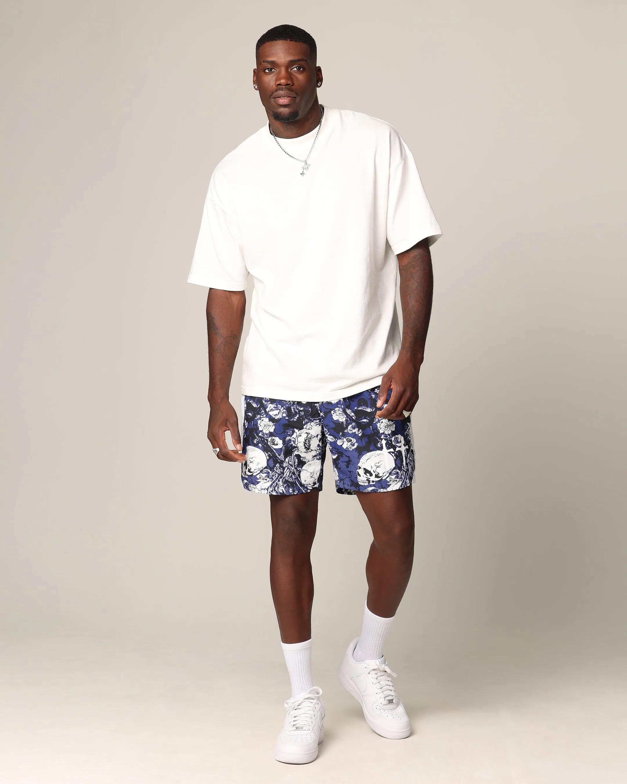 Saint Morta Relic Nylon Shorts Blue/White Comfy Layers Beach essential