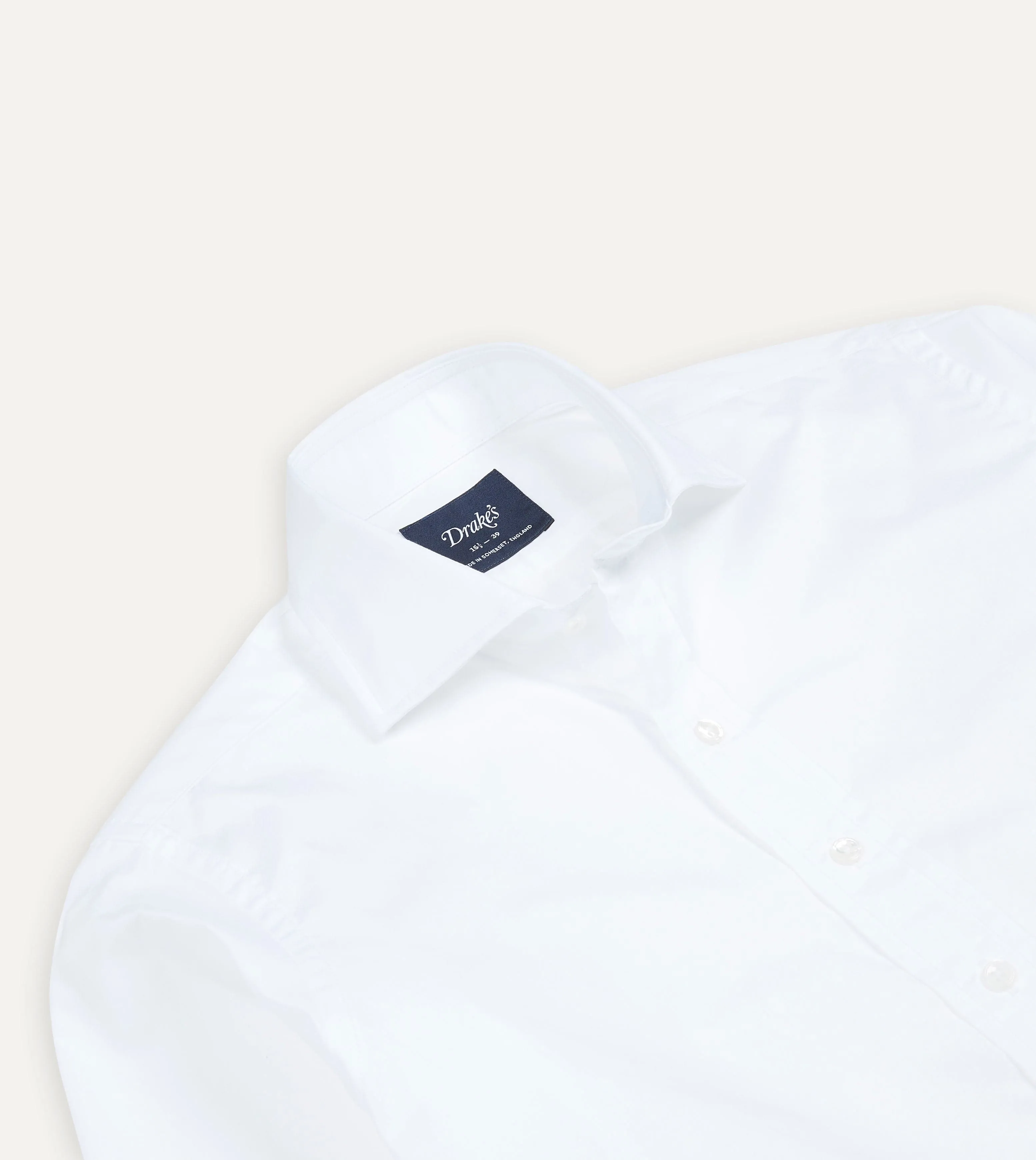 Wool combination White Cotton Spread Collar Poplin Shirt